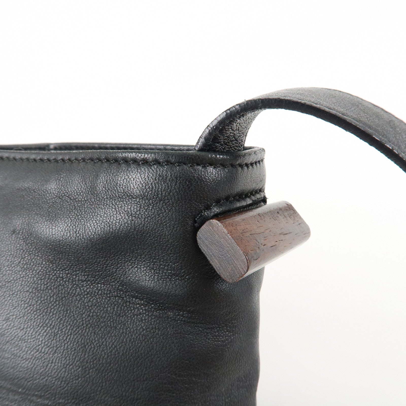 LOEWE Nappa Leather Shoulder Bag Crossbody Bag Black Used