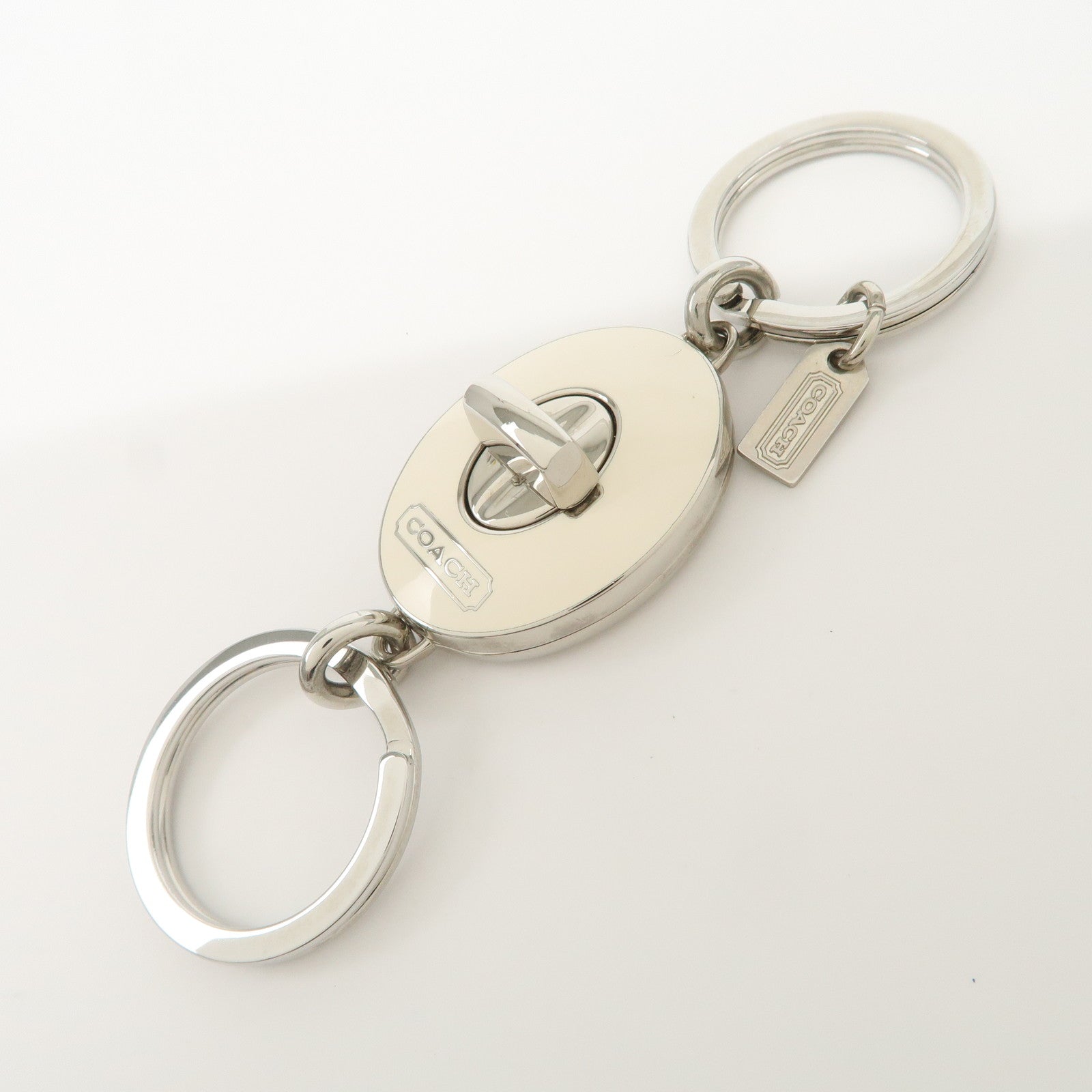 COACH Set Of 3 Bag Charm Key Charm Metal Red Pink Heart Flower