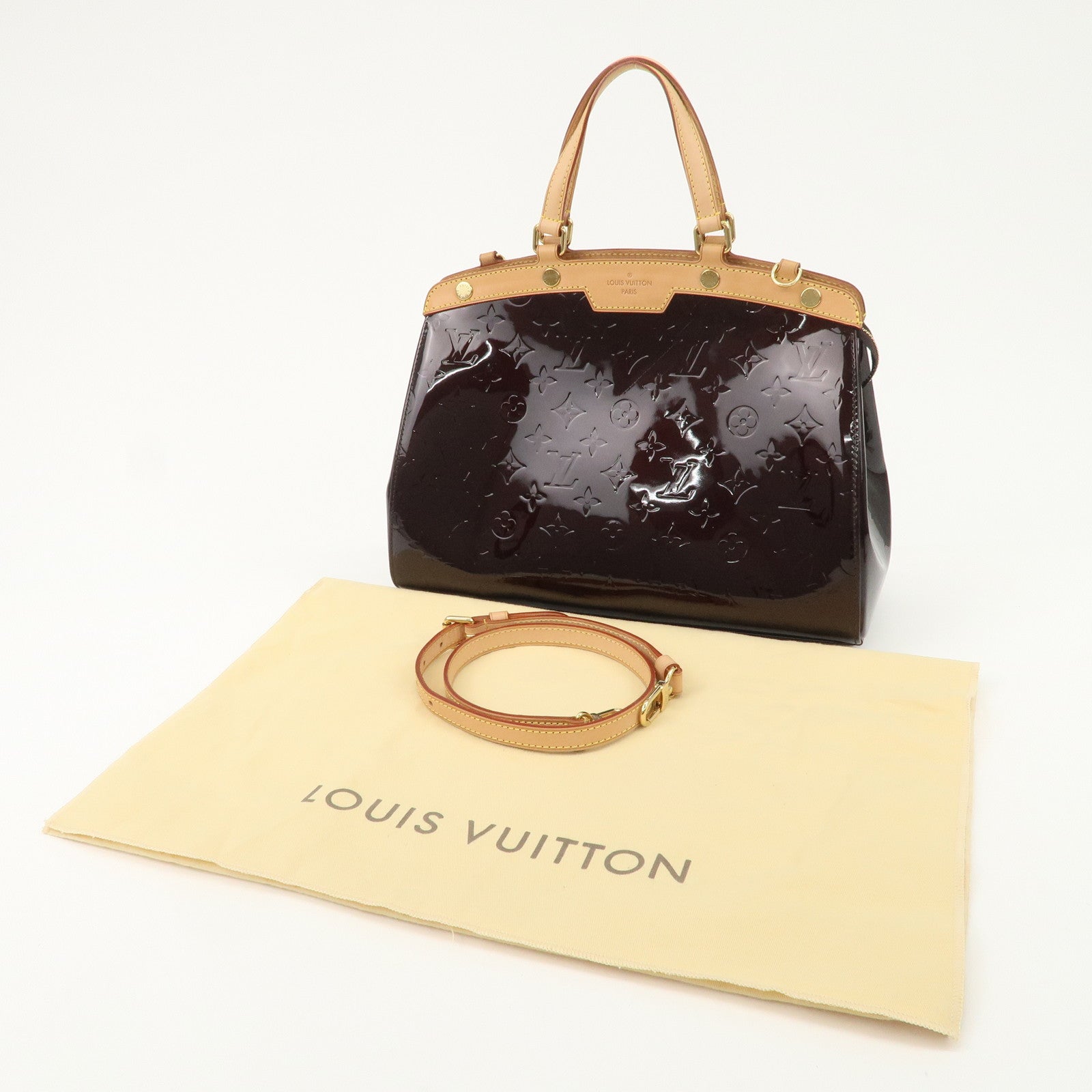 Louis Vuitton Vernis Brea MM 2Way Hand Bag Shoulder Bag Amarante M91619