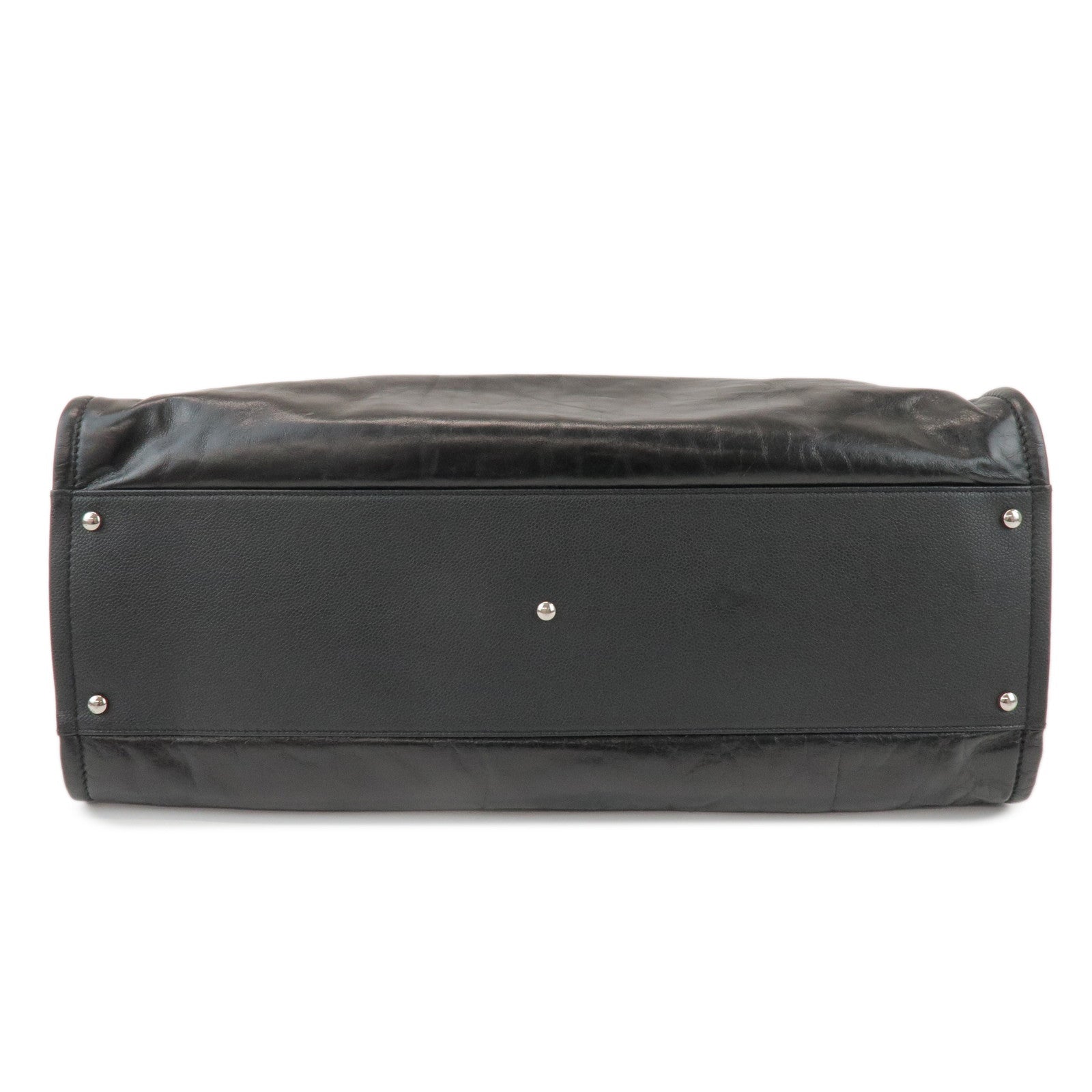 CHANEL Deauville Large Leather Tote Bag Shoulder Bag Black