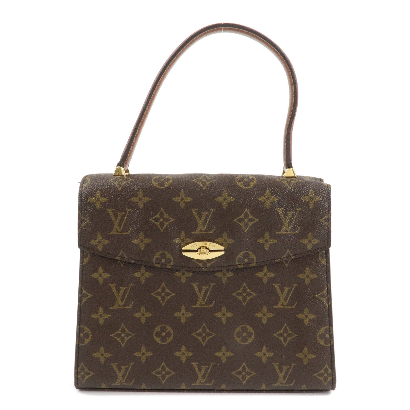 Louis Vuitton Monogram Canvas Malesherbes Hand Bag Brown M51379 Used