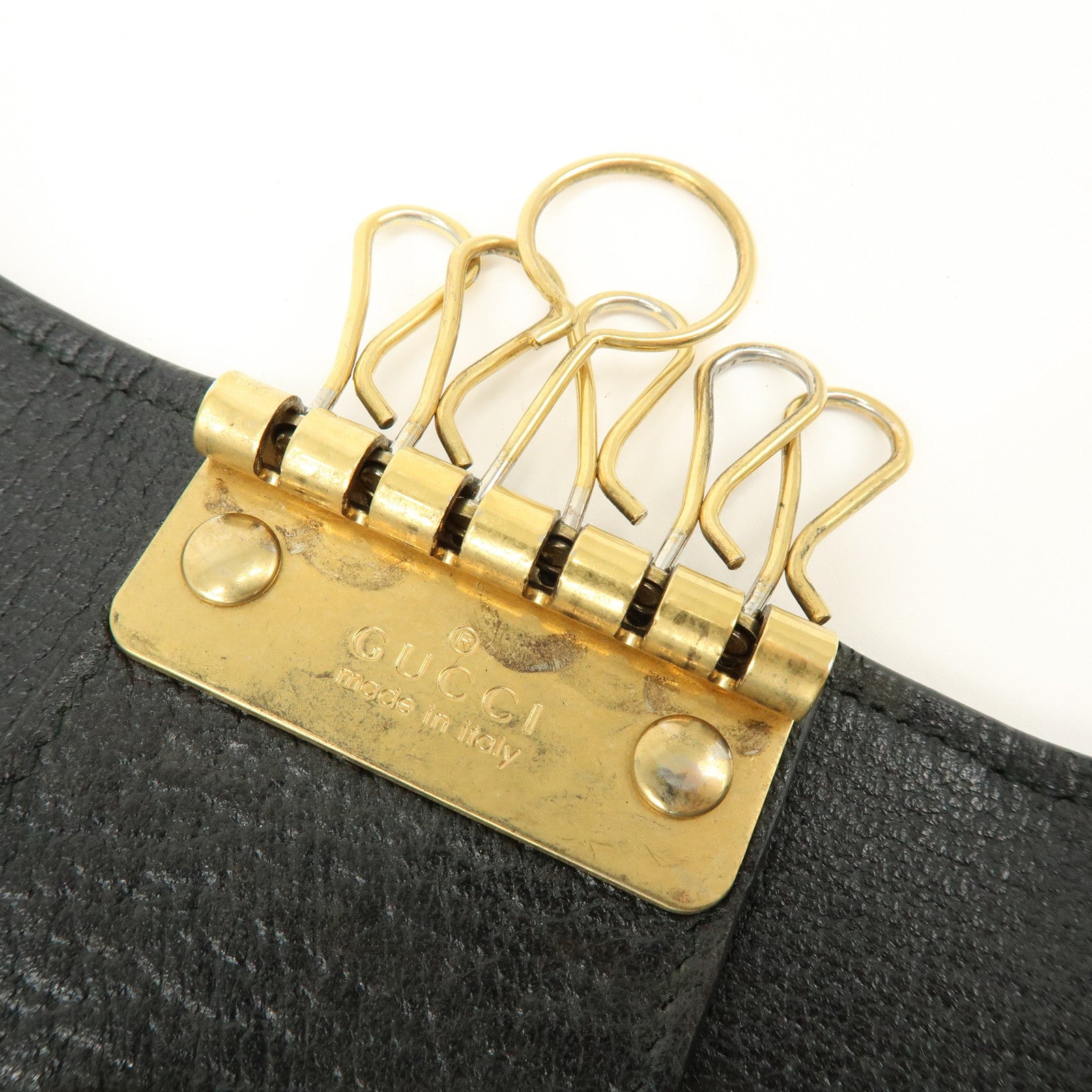 GUCCI GG Marmont Leather 6 Rings Key Case Key Holder Black 435305