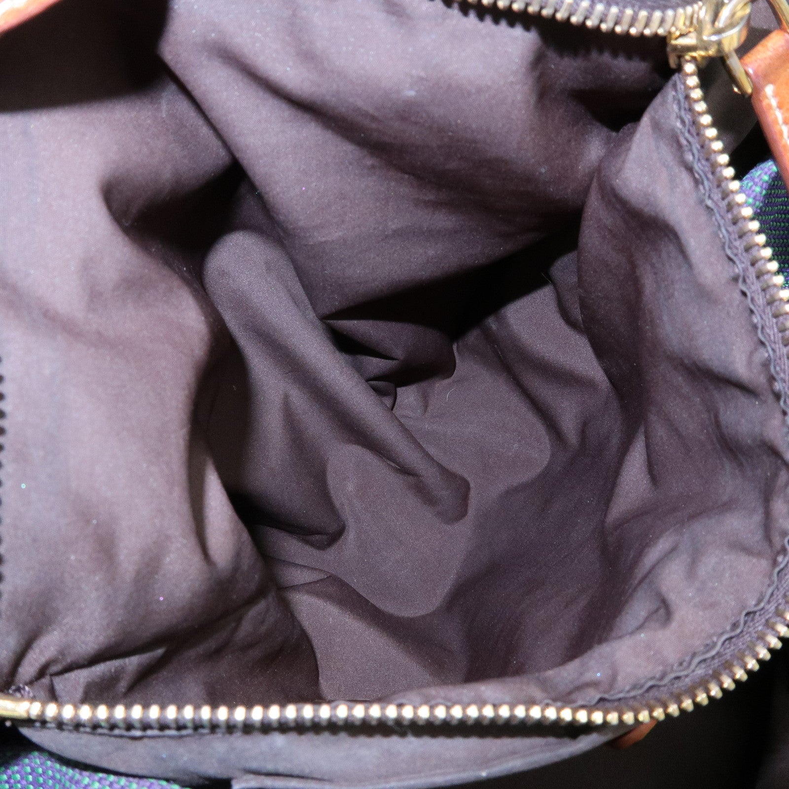 MIU MIU Logo Canvas Leather Tote Bag Shoulder Bag Blue Brown