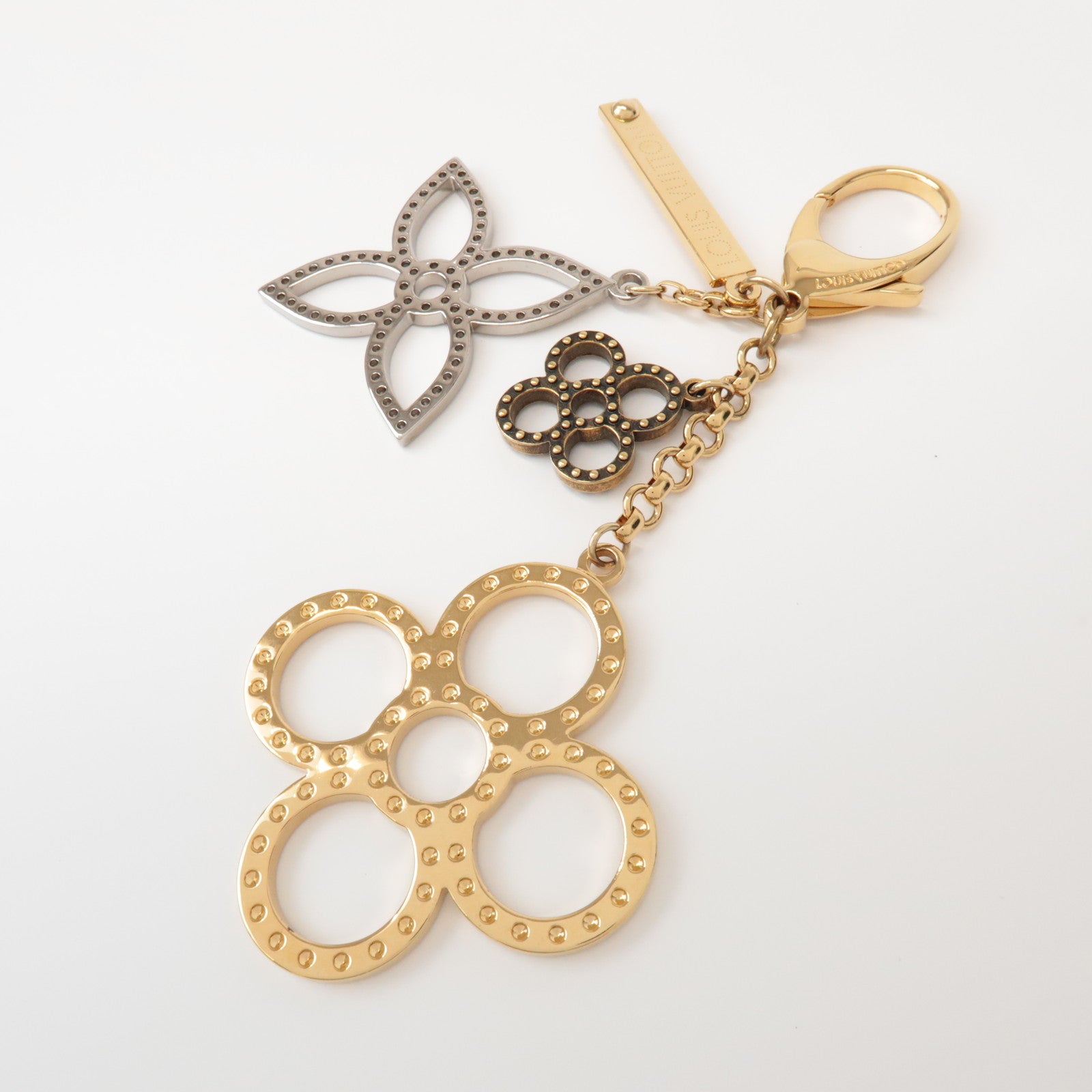 Louis Vuitton Bijoux Sac Tabage Bag Charm Gold Silver M65722