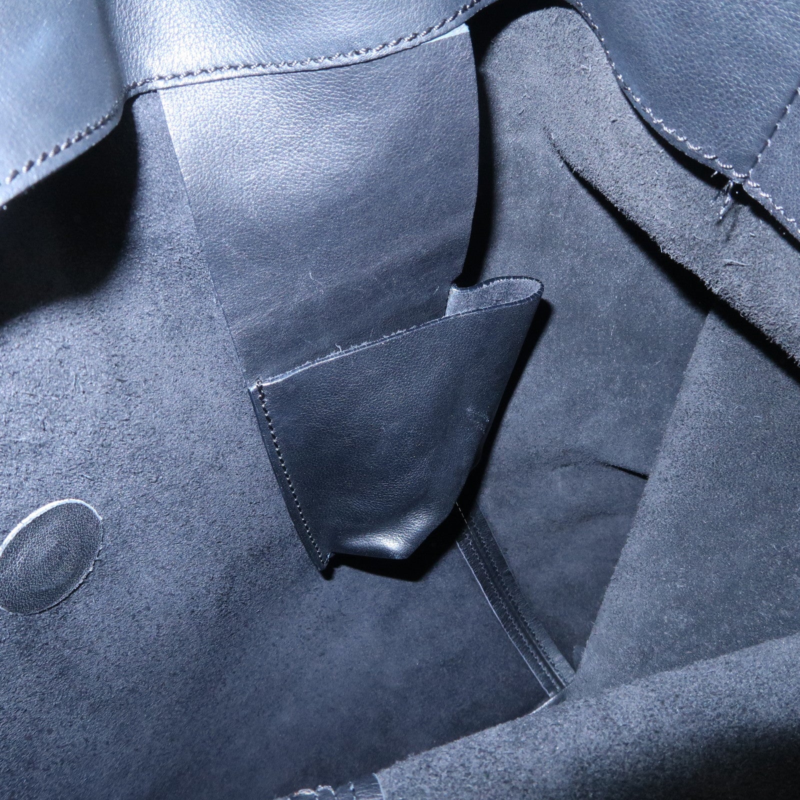 LOEWE Logo Leather Tote Bag Hand Bag Shoulder Bag Black