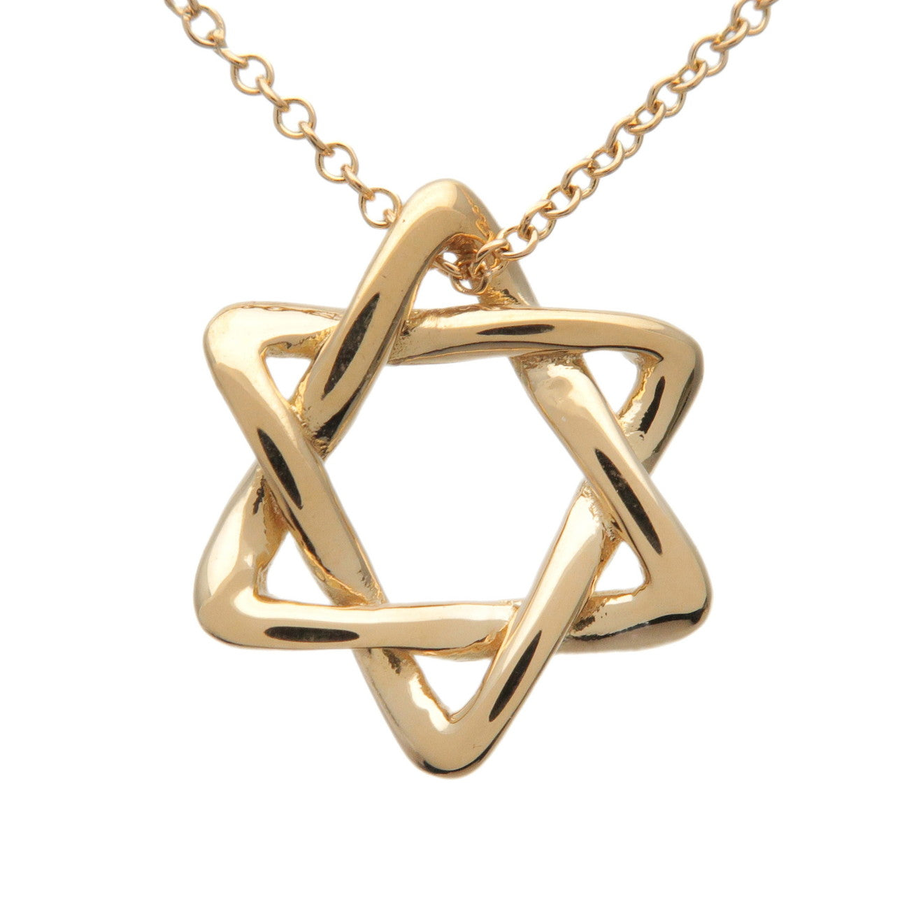 Tiffany&Co. Star of Davi Pendant Necklace 750YG Yellow Gold