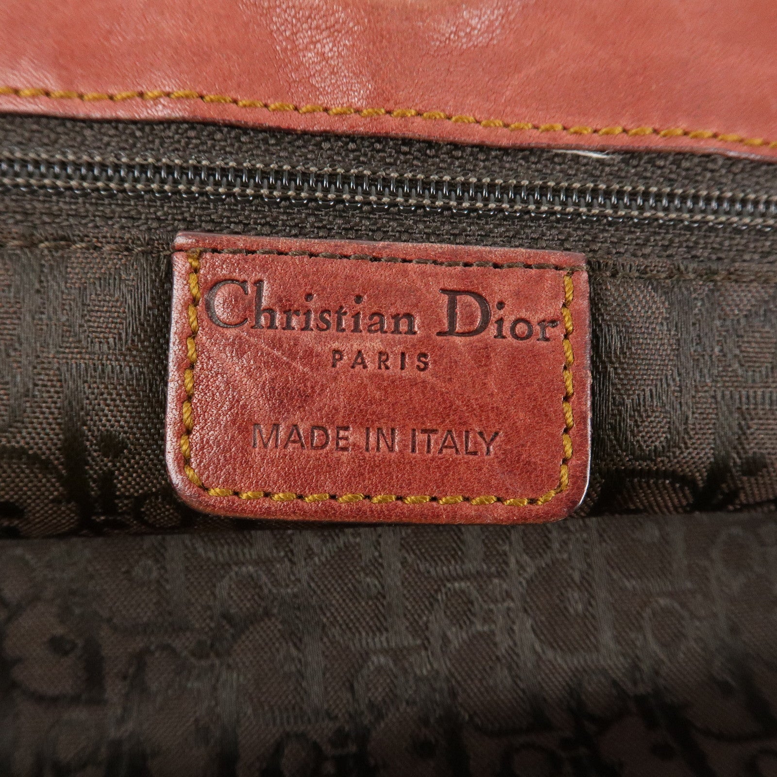 Christian Dior Gaucho Leather Saddle Bag Shoulder Bag Red Brown Used