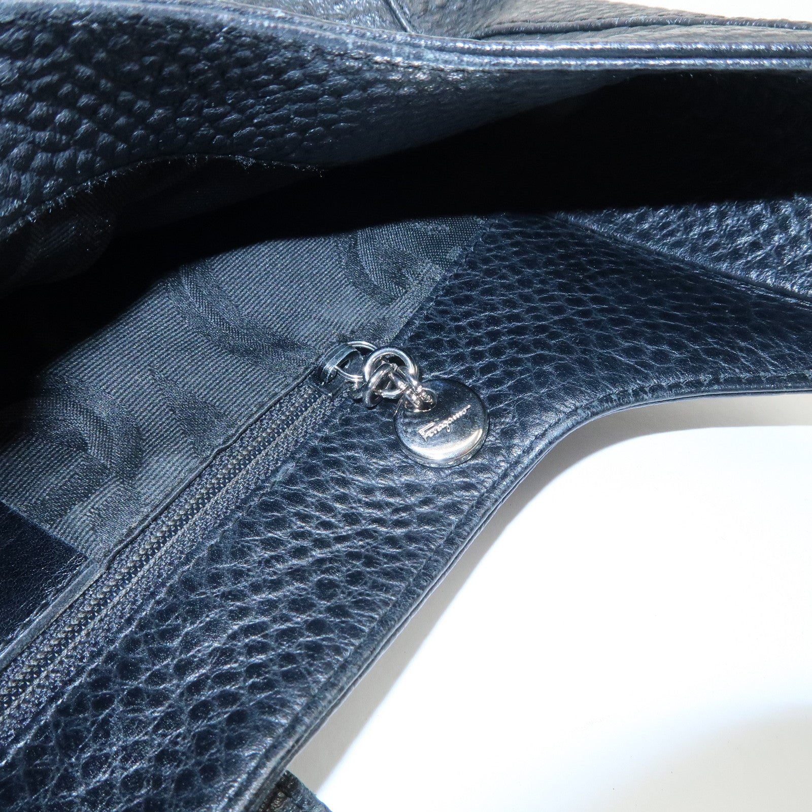 Ferragamo Gancini Shoulder Bag Hand Bag Black