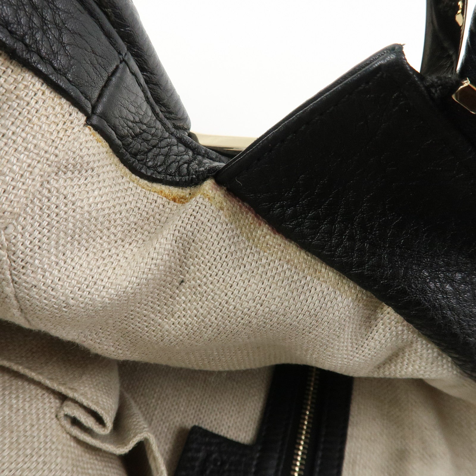GUCCI Greenwich Logo Leather Shoulder Bag Hand Bag Black 257050