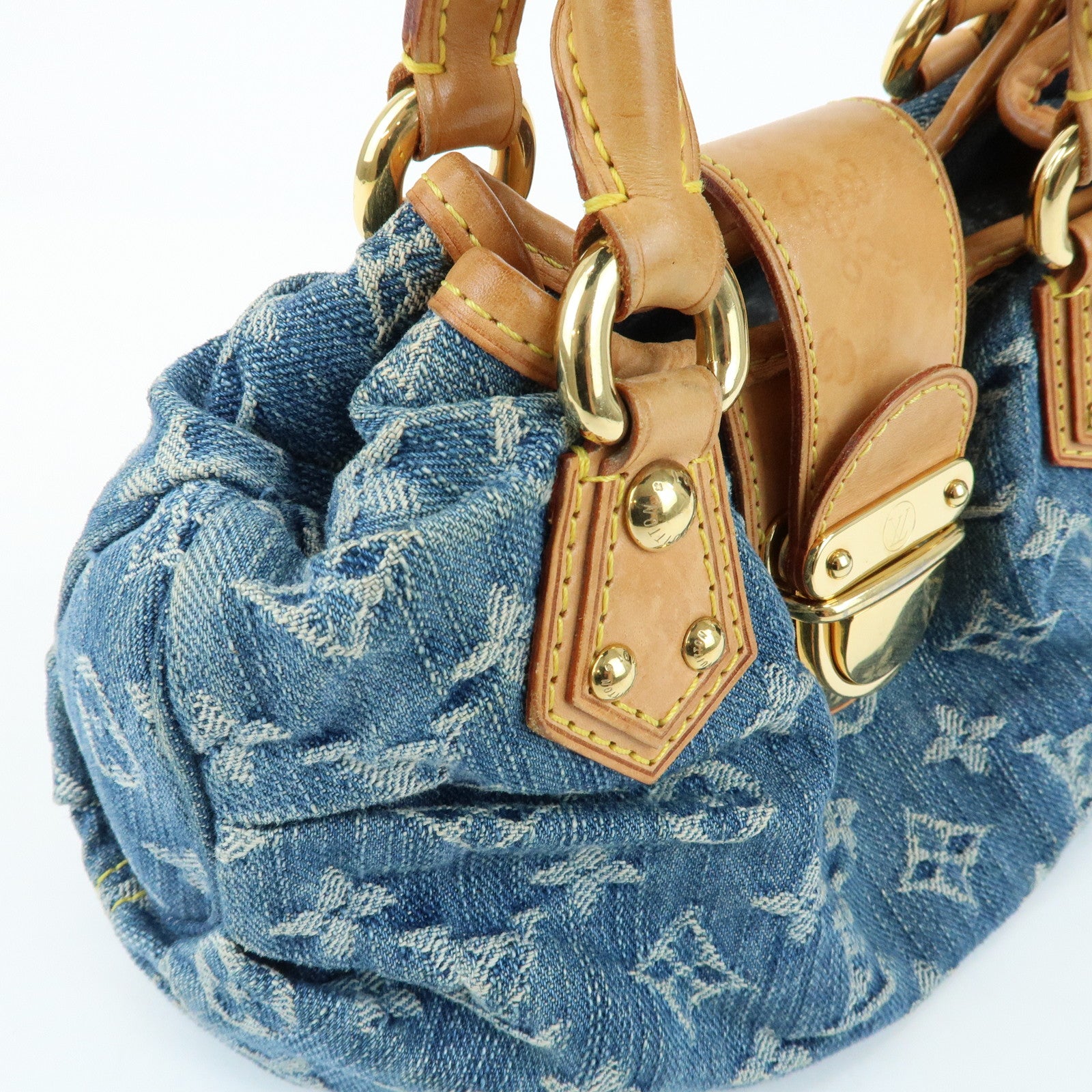 Louis Vuitton Monogram Denim Pleaty Mini Hand Bag Blue M95020