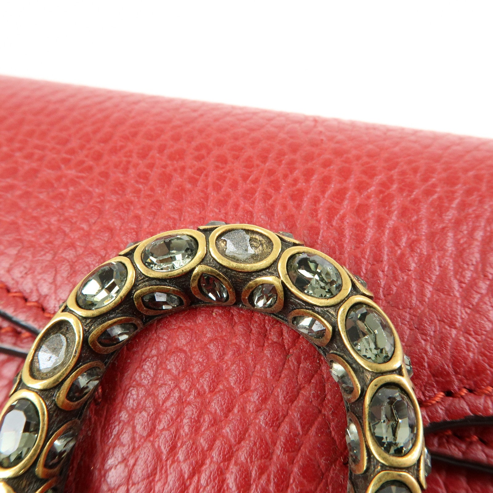 GUCCI Dionysus Super Mini Bag Leather Chain Shoulder Bag Red 476432