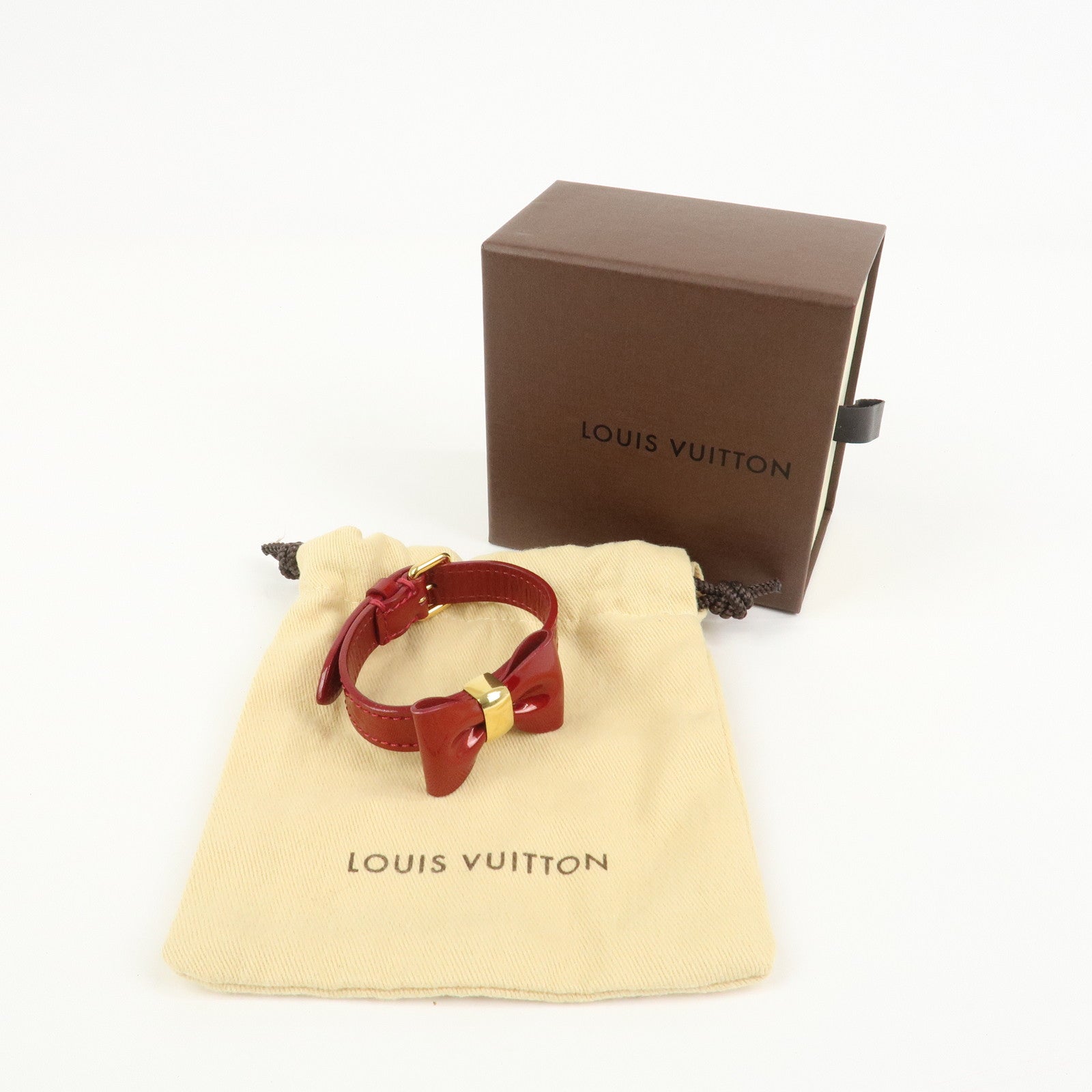 Louis Vuitton Monogram Vernis Bracelet Favorite Red M6618F