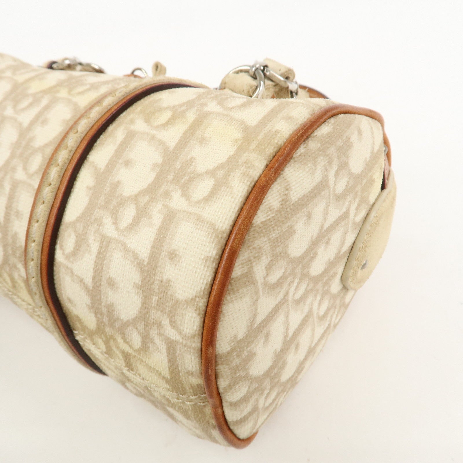 Christian Dior Romantic Trotter PVC Leather Hand Bag Beige
