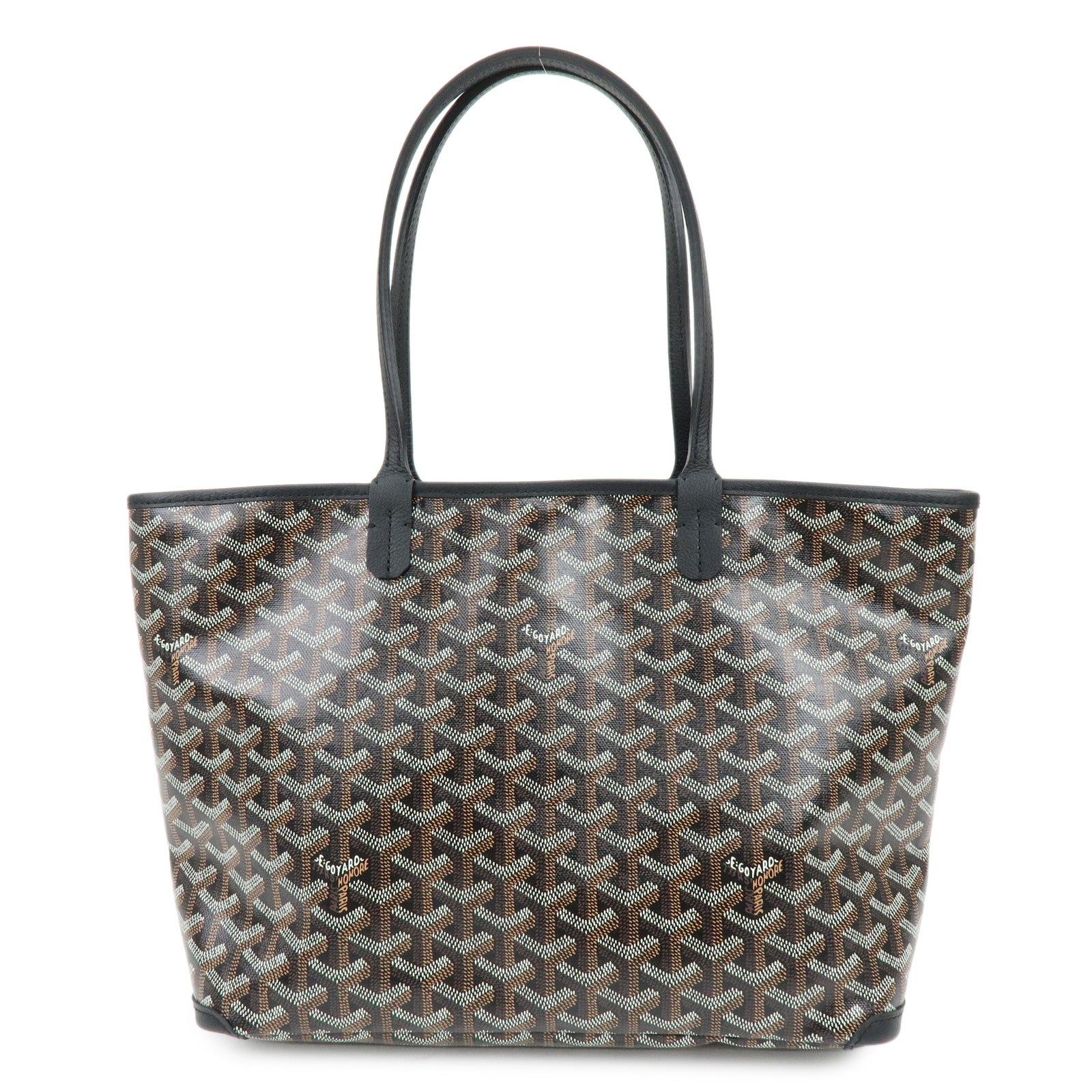 GOYARD トートバッグPM GOYARD Artois PM PVC Leather Tote Bag Hand Bag Black Brown
