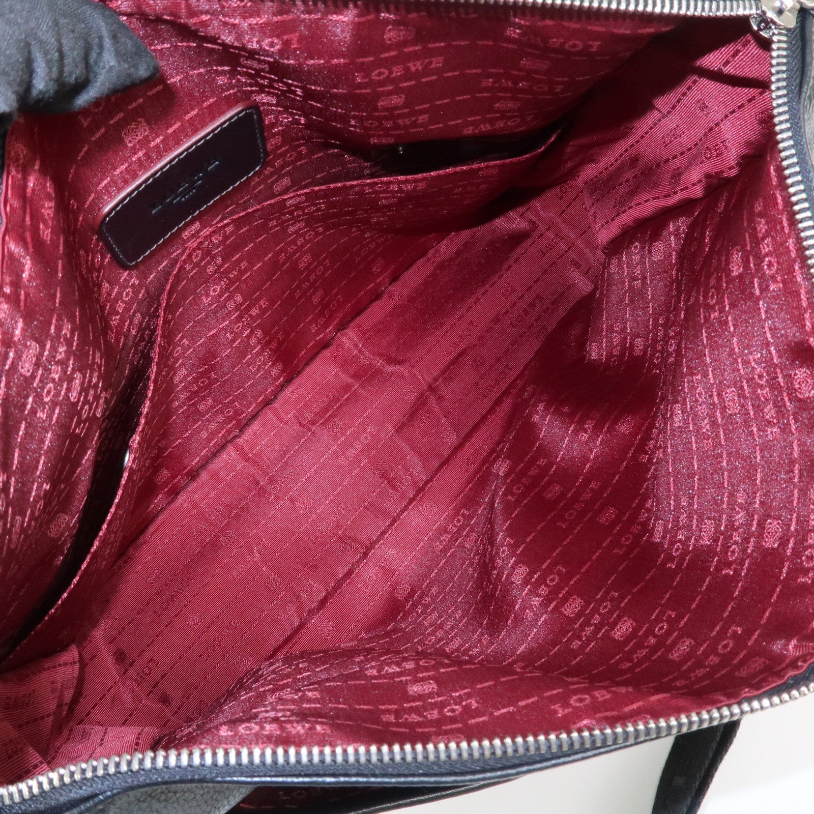 LOEWE Anagram Leather Shoulder Bag Crossbody Bag Black