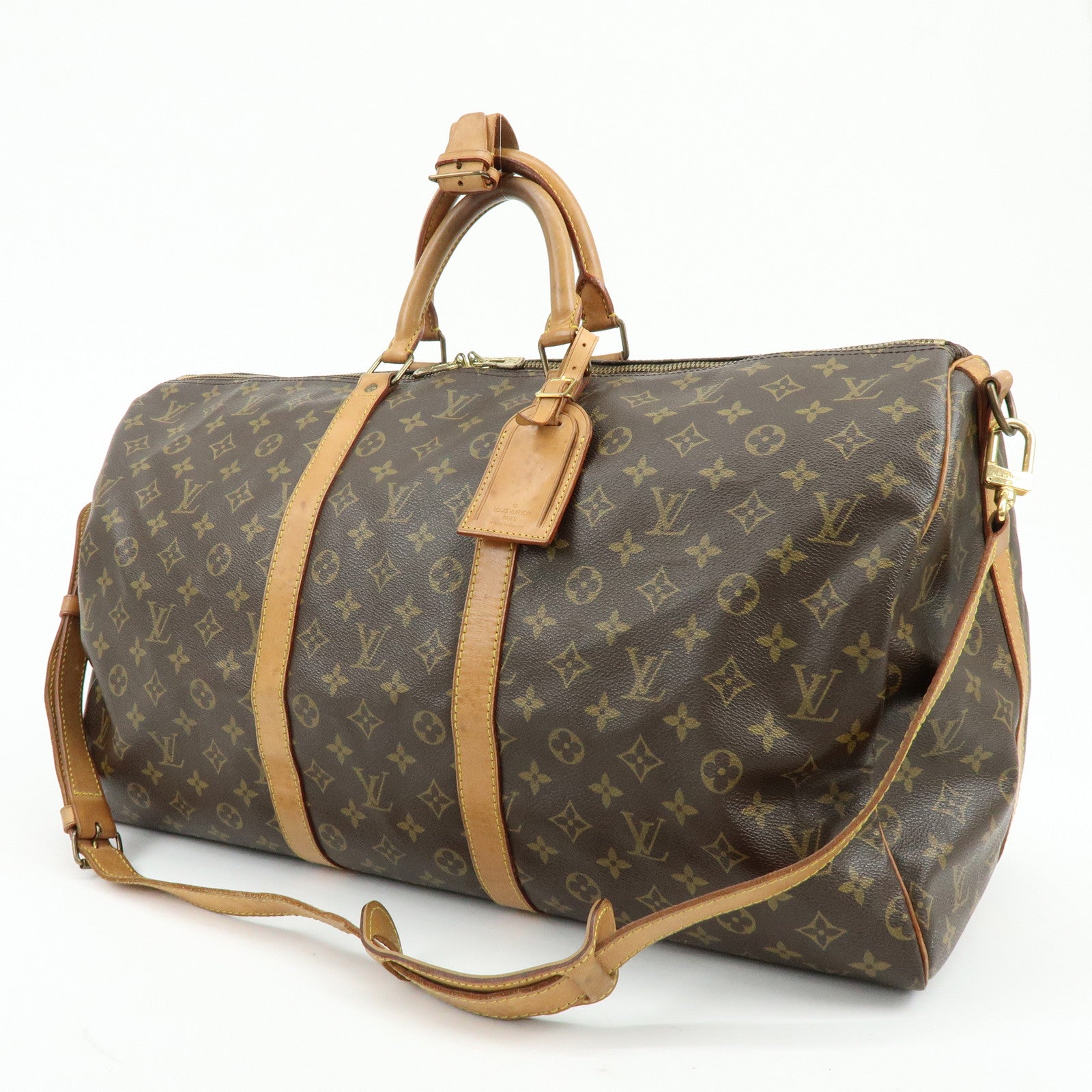 Louis Vuitton Monogram Keep All Bandouliere 55 Boston Bag M41414