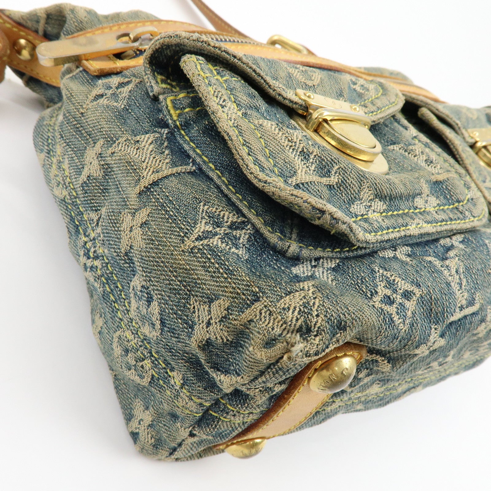 Louis Vuitton Monogram Denim Baggy PM 2Way Bag Shoulder Bag M95049