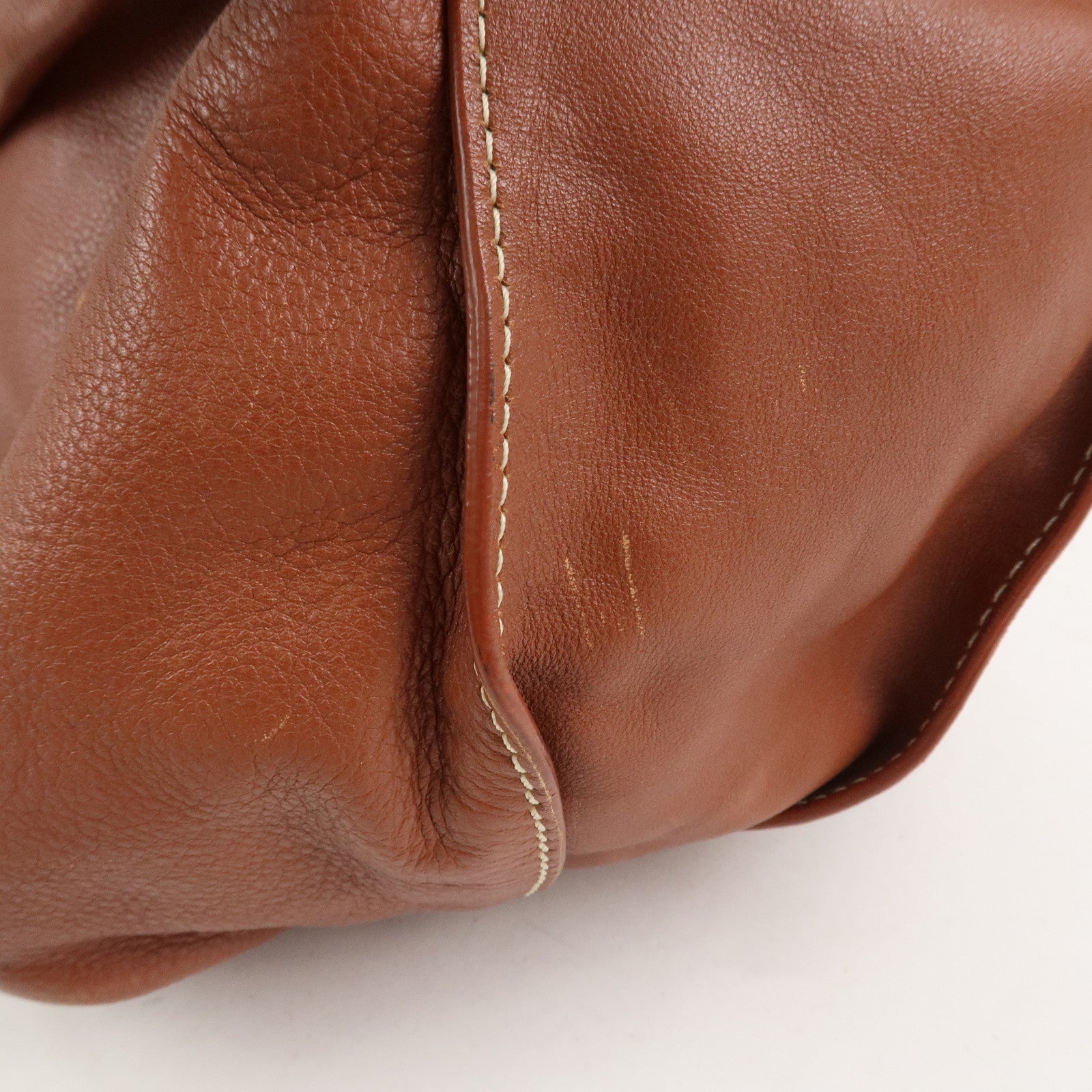 CELINE Logo Leather Bittersweet Shoulder Bag Tote Bag Brown