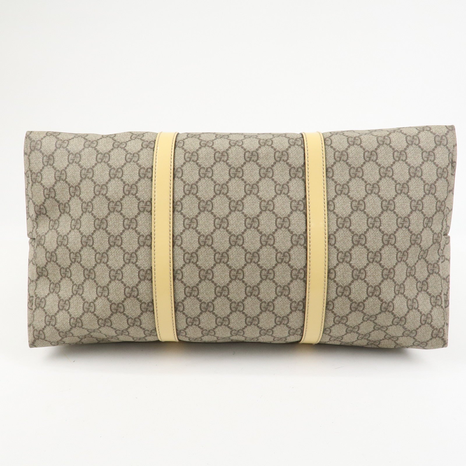 GUCCI GG Supreme Monogram Patent Leather Tote Bag Beige 201482