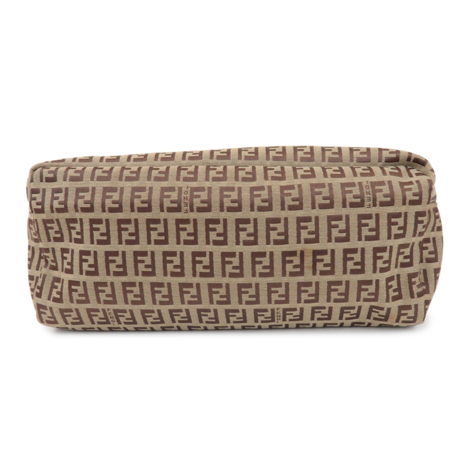 FENDI Zucchino Canvas Leather Pouch Cosmetic Pouch Brown