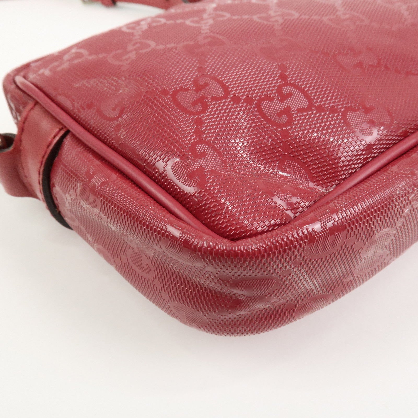 GUCCI GG Imprime GG Supreme Leather Shoulder Bag Pink 201447