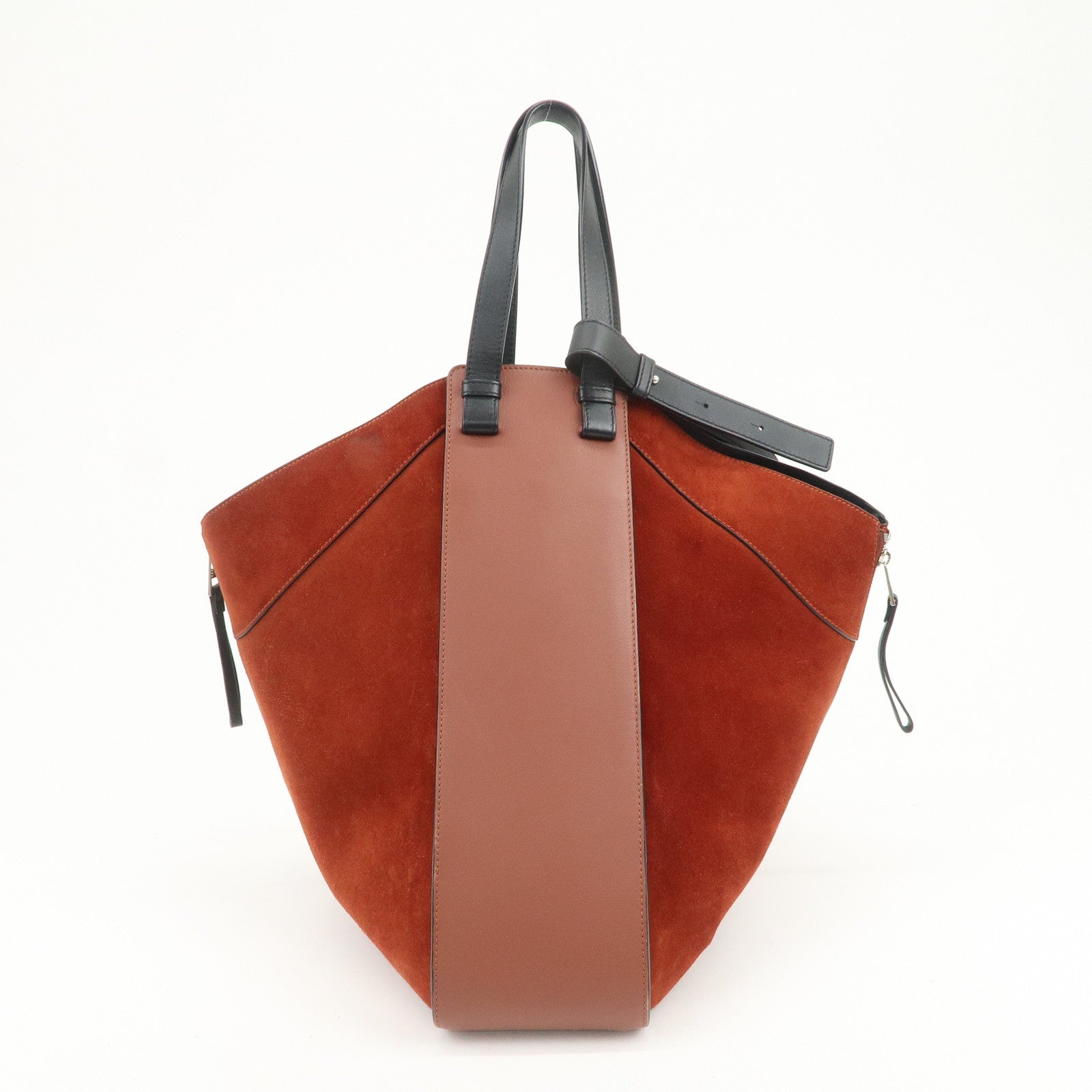 LOEWE Anagram Leather Suede Hammock Large 2Way Shoulder Bag Brown