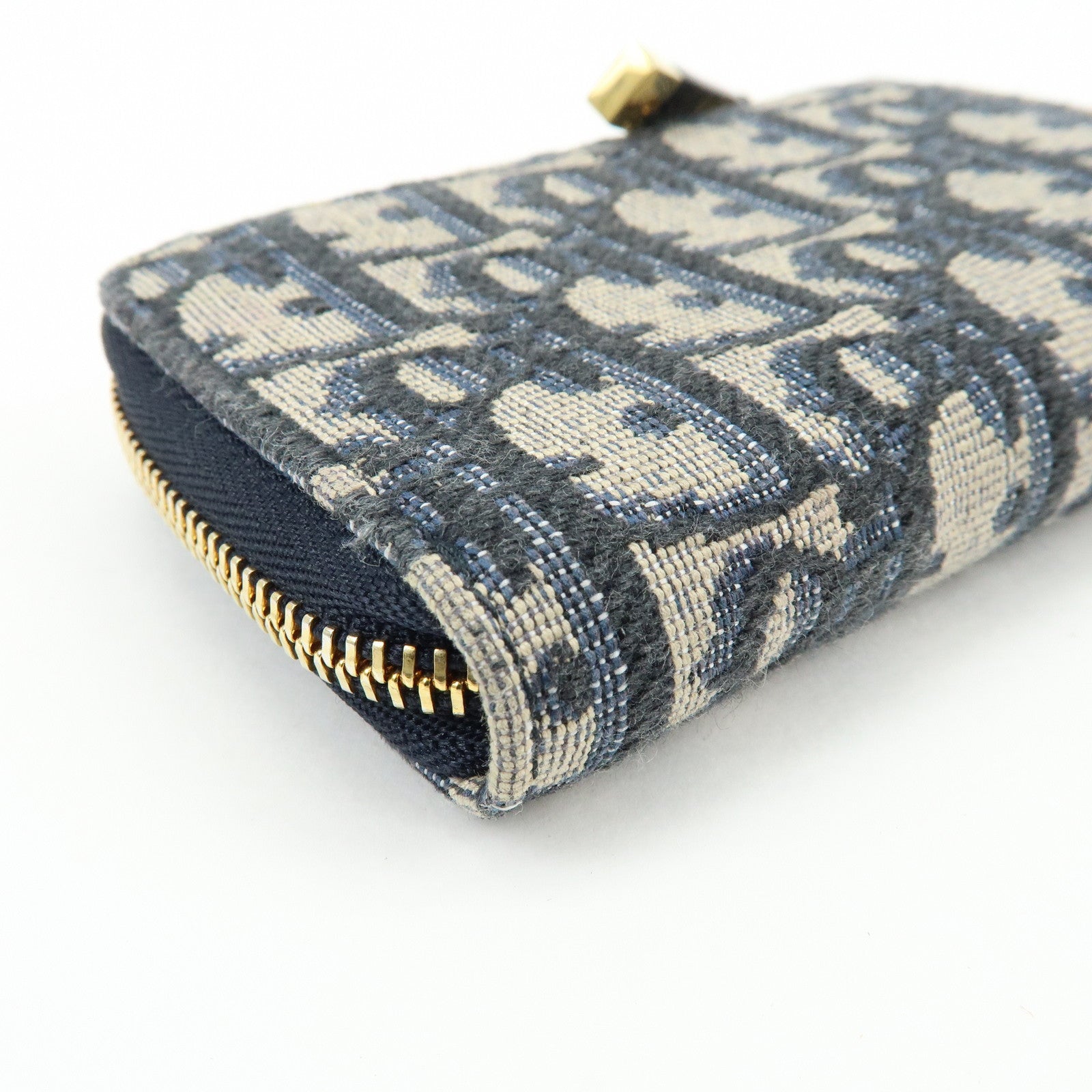 Christian Dior Oblique 30 Montaigne Jacquard Canvas Coin Case Navy