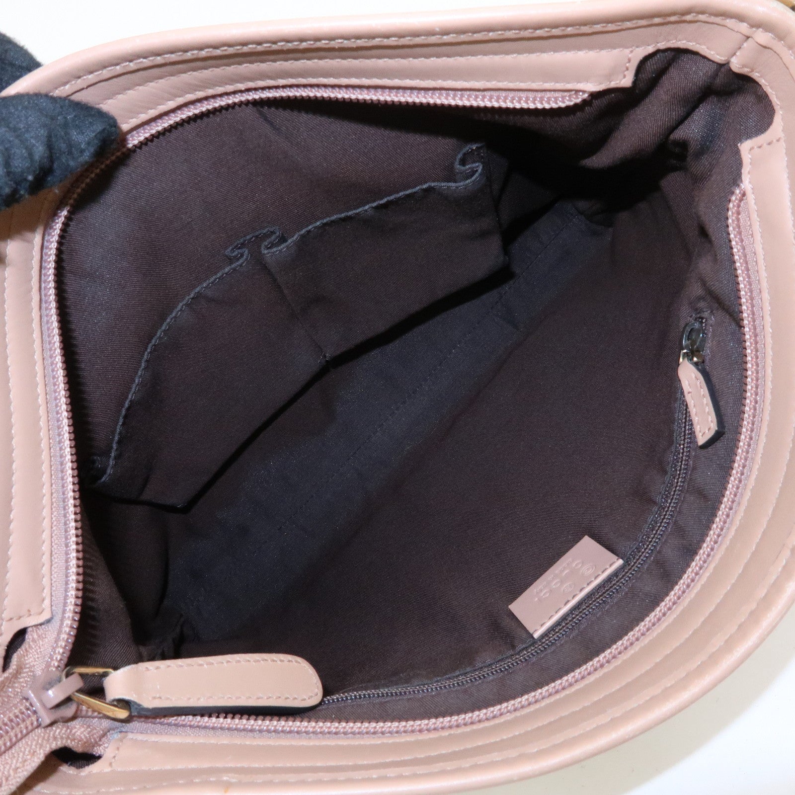 GUCCI GG Canvas Leather Shoulder Crossbody Bag Beige Pink 388924