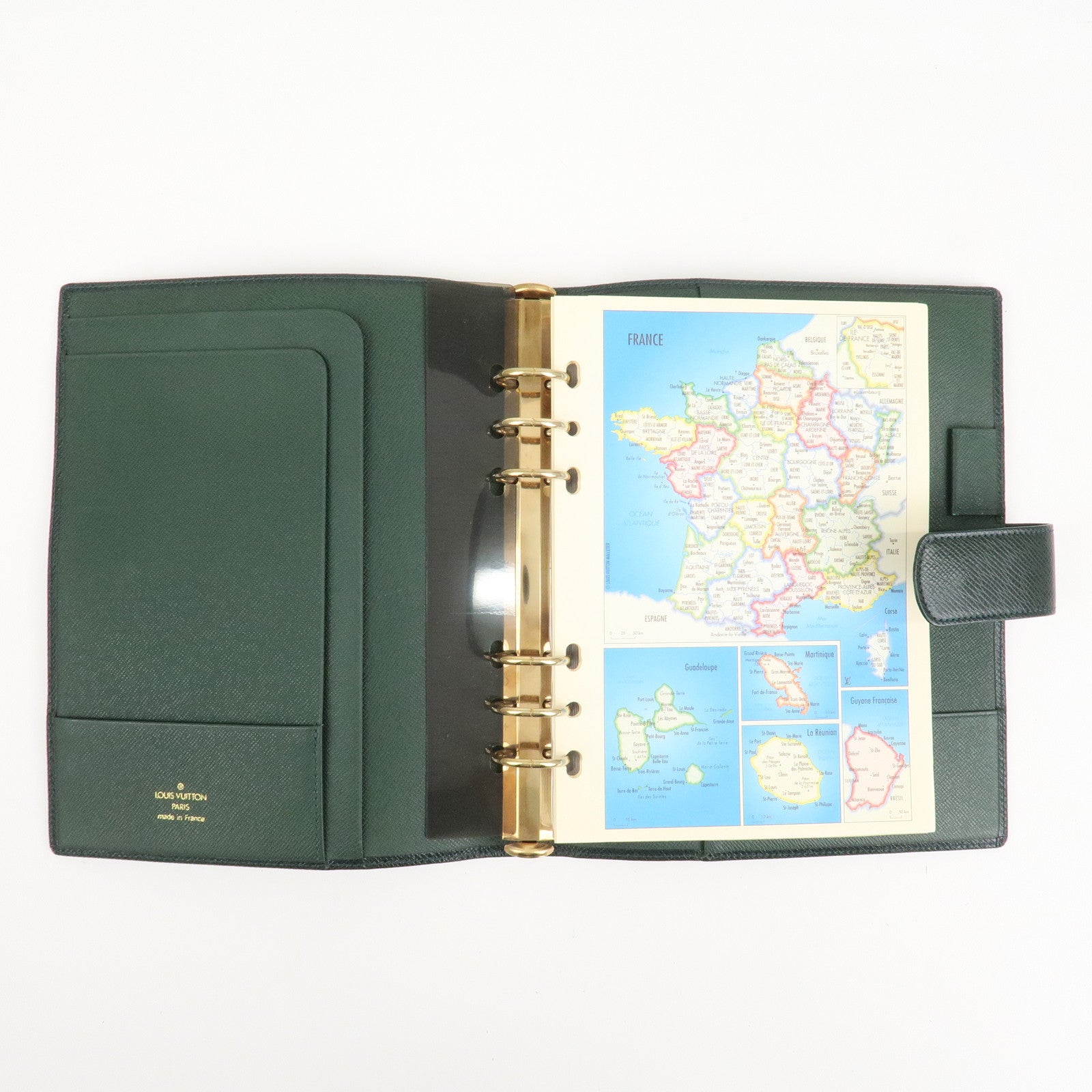 Louis Vuitton Taiga Leather Agenda GM Planner Cover Epicea R20404 Used