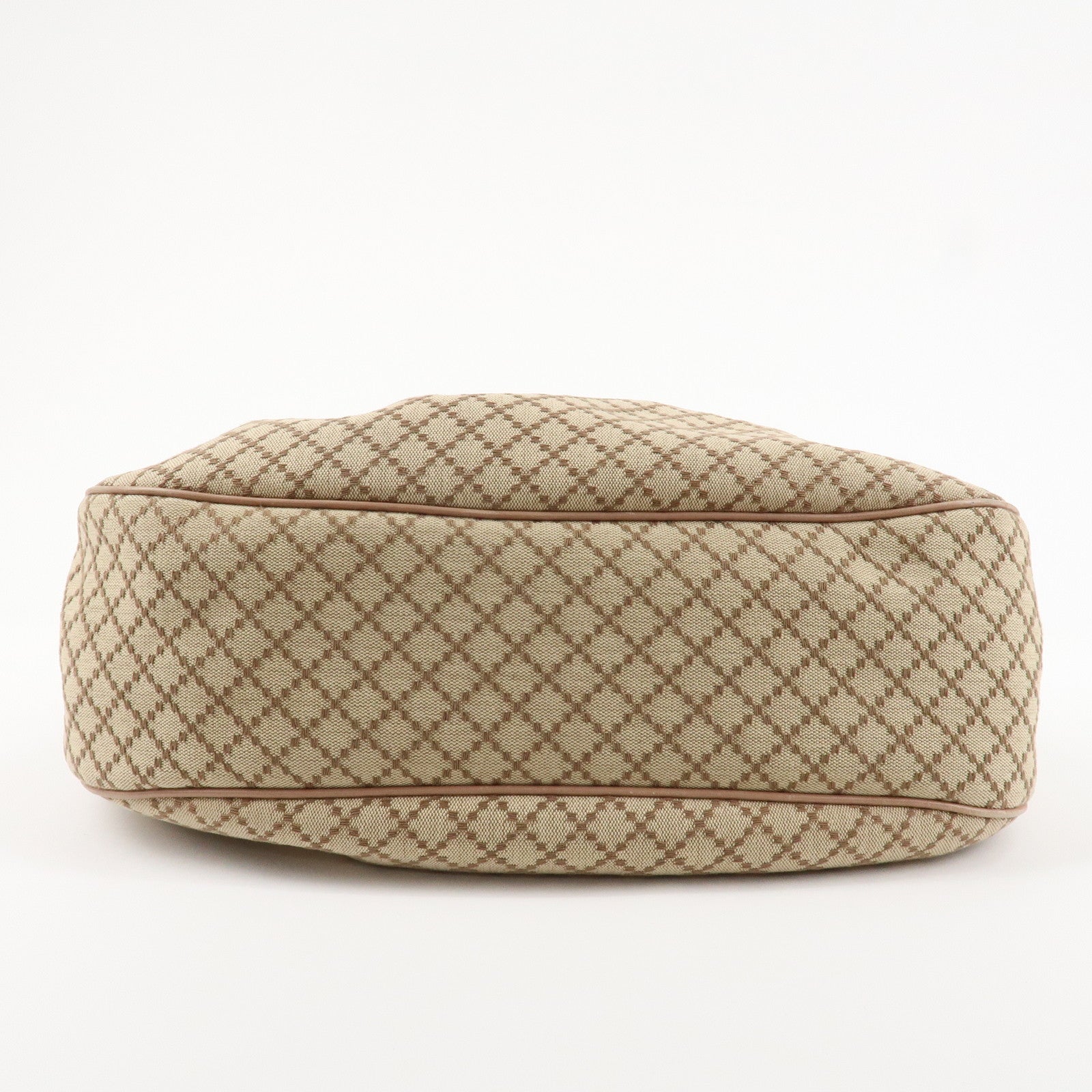 GUCCI Sukey Canvas Leather Shoulder Bag Beige Pink Gold HDW 232955 Used