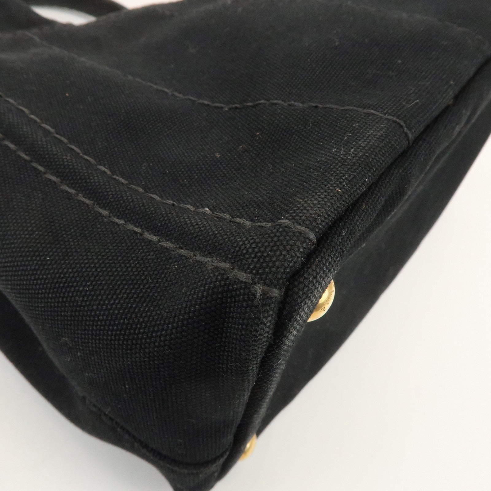 PRADA Canapa Mini Canvas 2Way Bag Hand Bag Black 1BG439