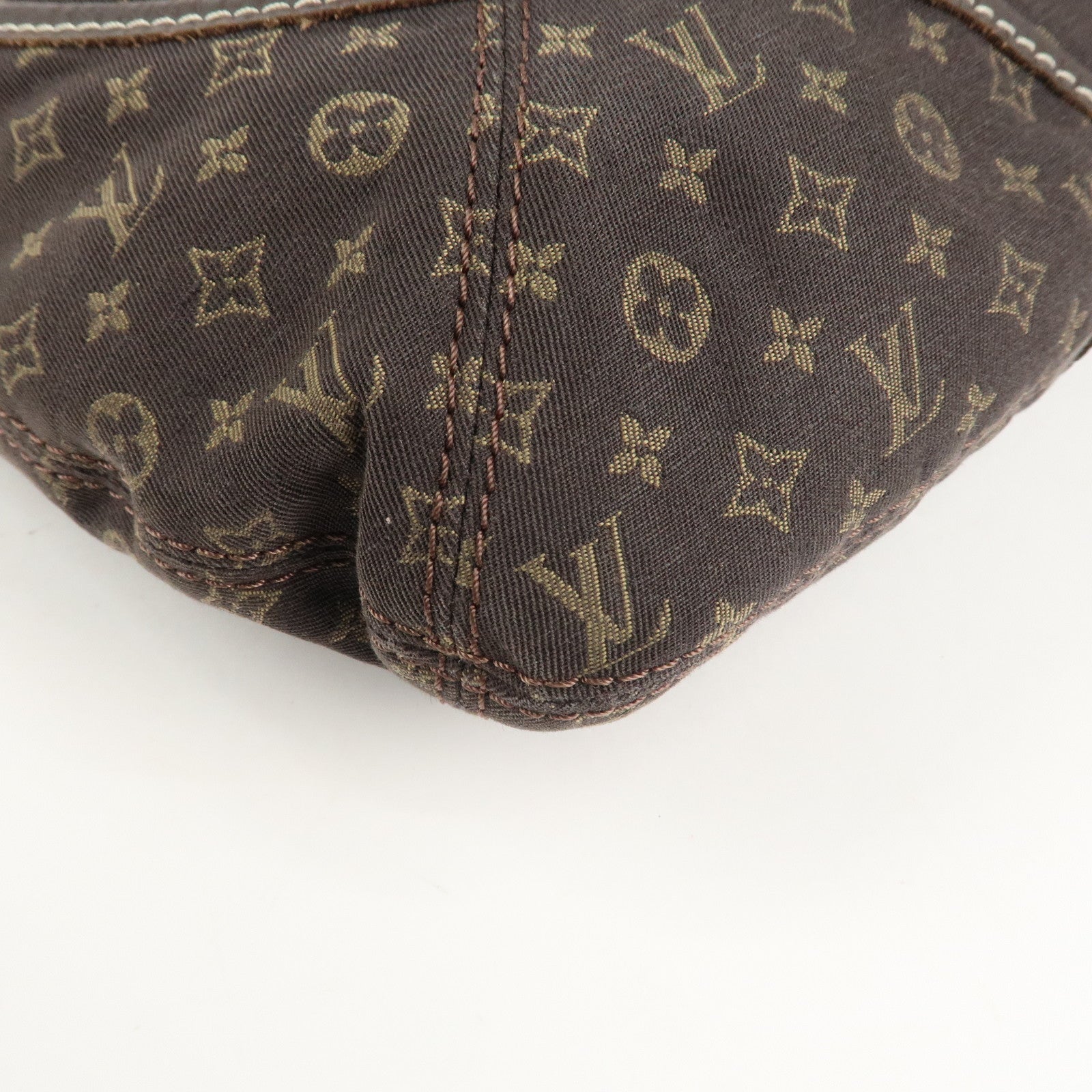 Louis Vuitton Monogram Mini Lin Manon MM Shoulder Bag Ebene M95619 Used
