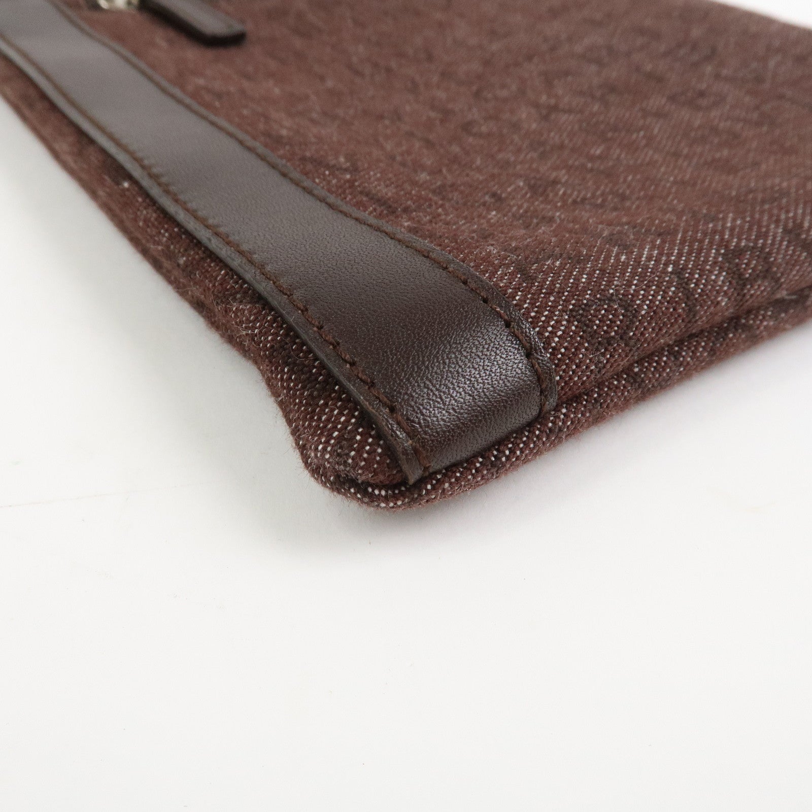 BVLGARI Logo Mania Canvas Leather Shoulder Bag Crossbody Bag Brown