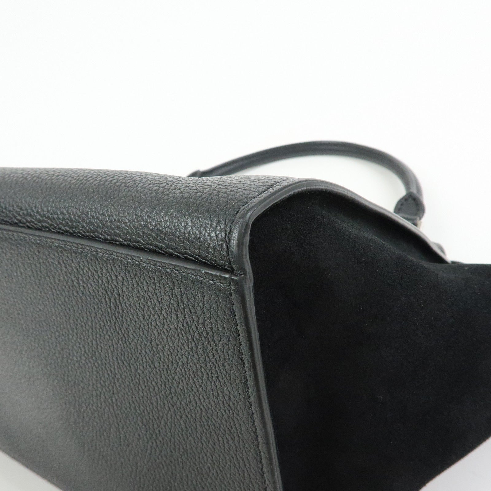 CELINE Trapeze Leather Suede 2WAY Bag Shoulder Bag Black