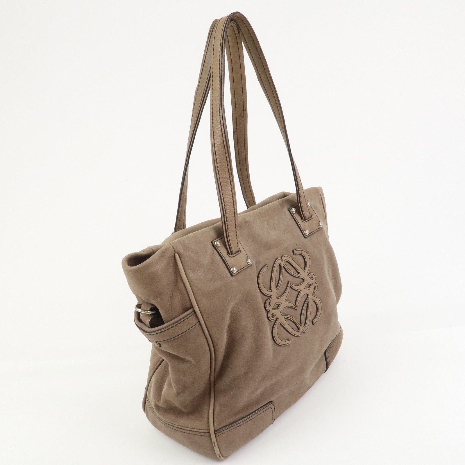 LOEWE Anagram Bolso Leather 2Way Bag Shoulder Bag Light Brown