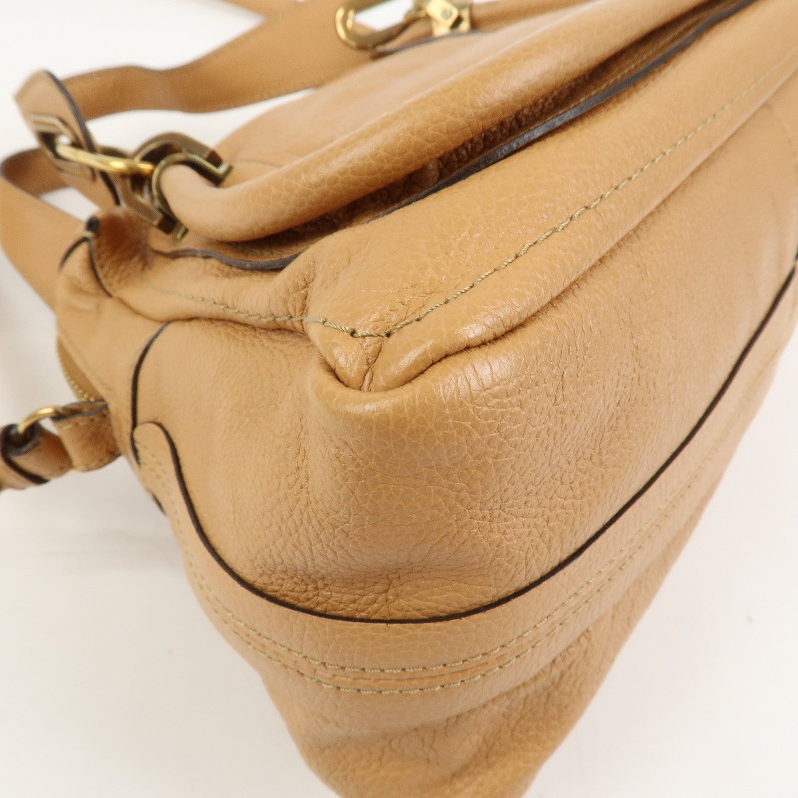 Chloe Paraty Leather 2Way Bag Shoulder Bag Hand Bag Brown