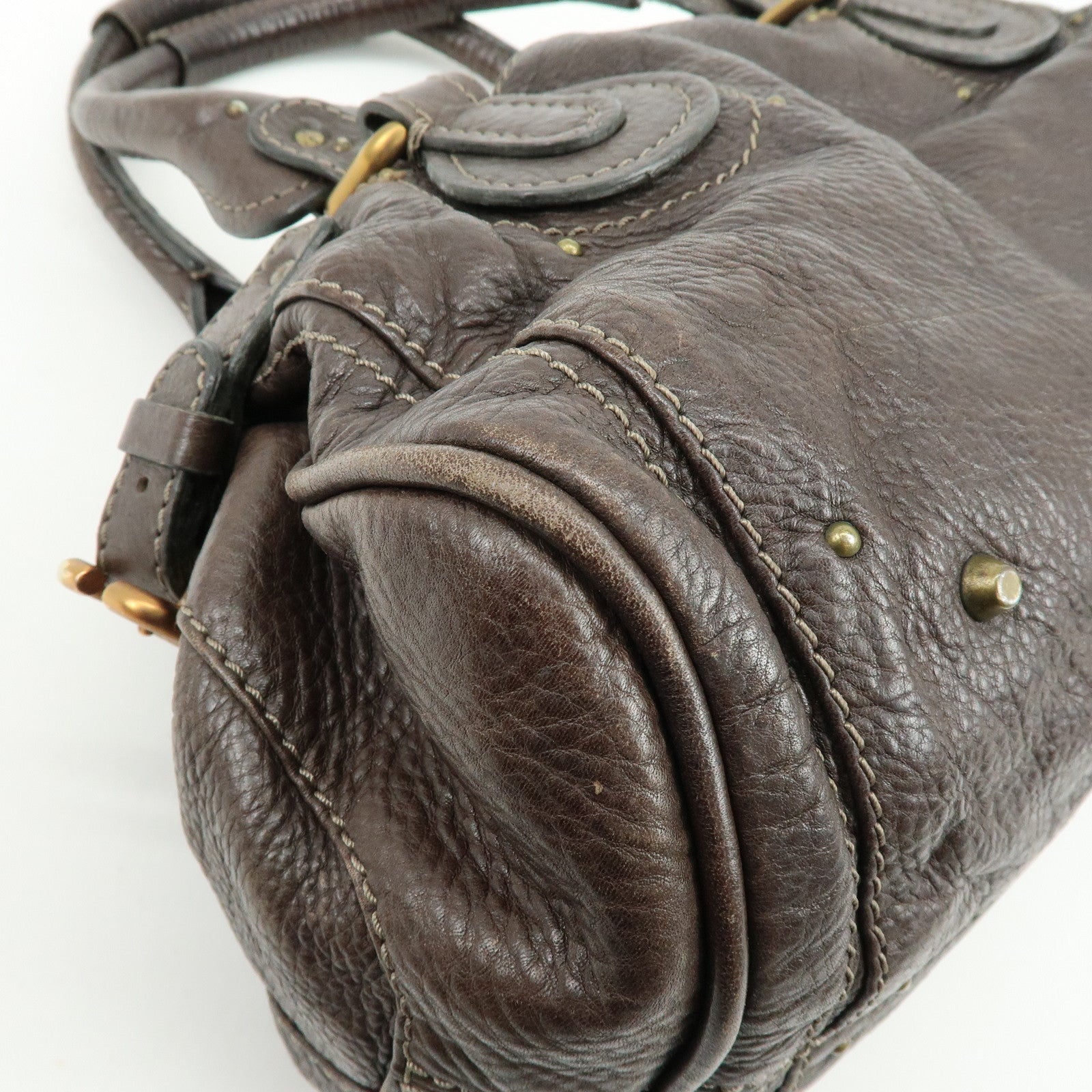 Chloe Paddington Leather Tote Bag Shoulder Bag Dark Brown