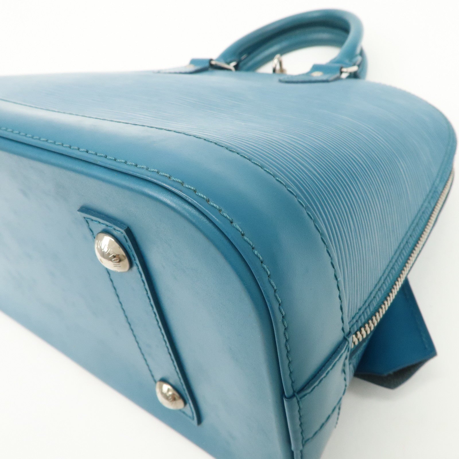 Louis Vuitton Epi Alma PM Hand Bag Cyan Blue M40624