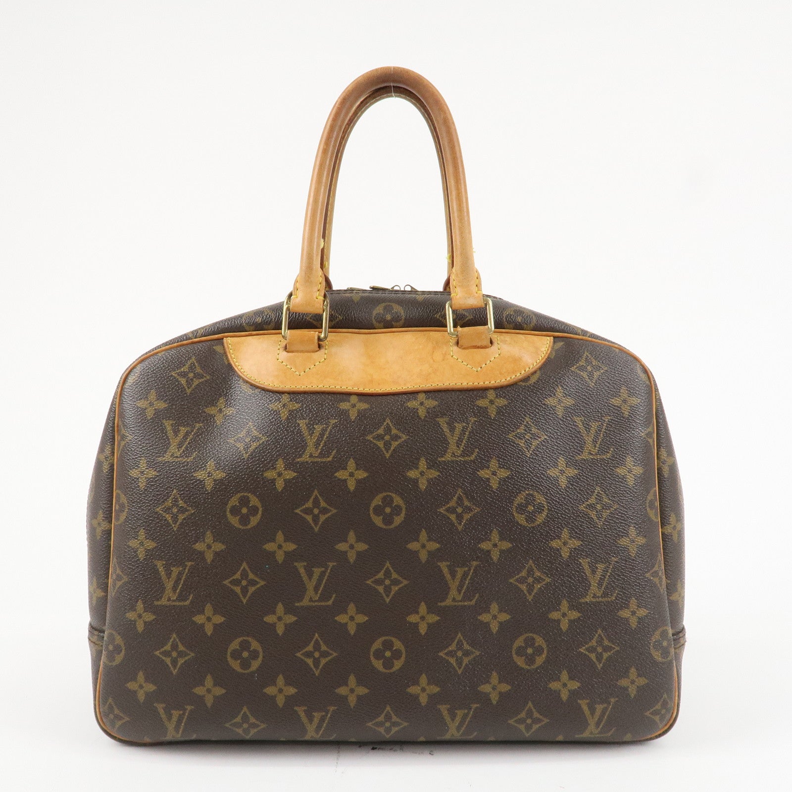 Louis Vuitton Monogram Deauville Hand Bag Brown M47270 Used