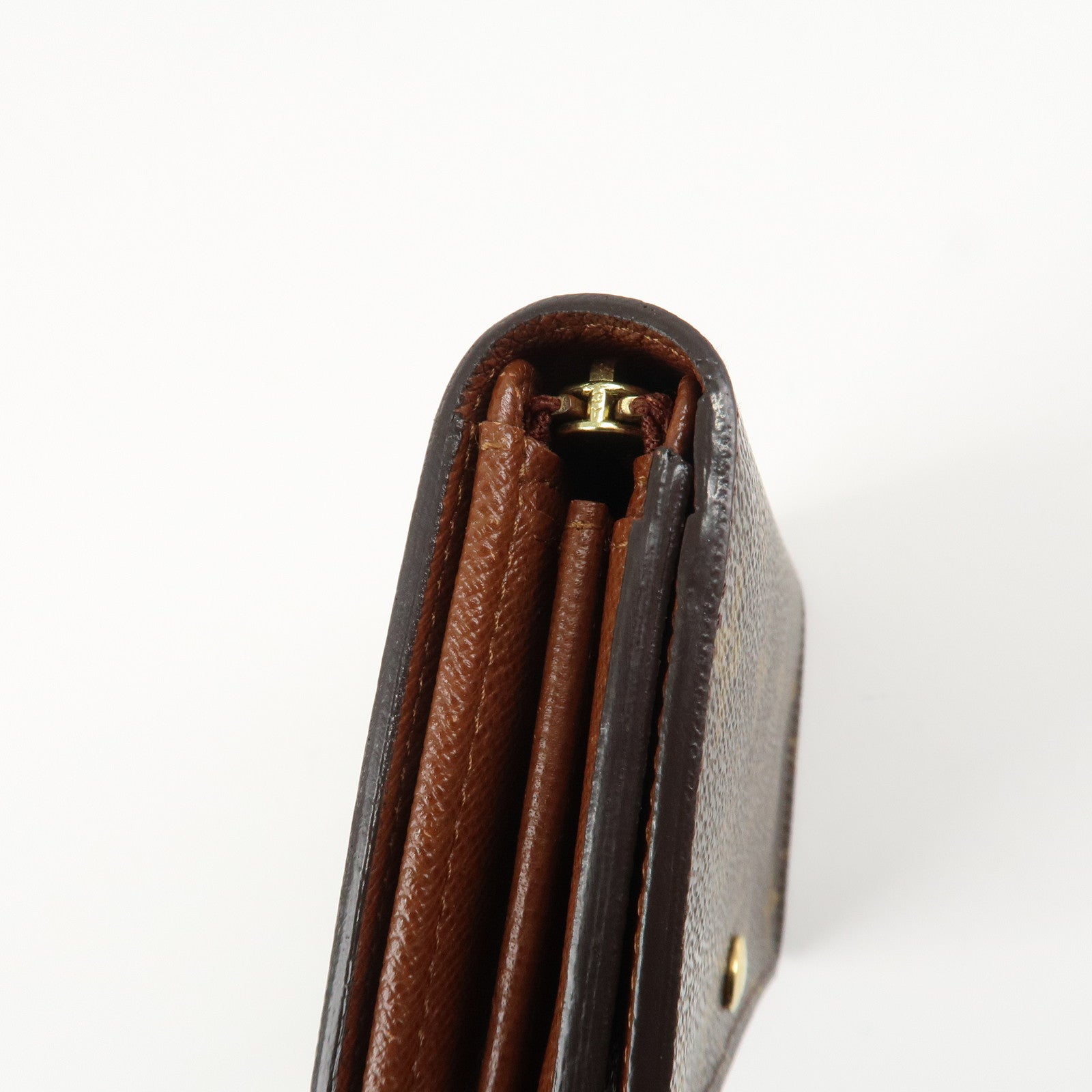 Louis Vuitton Monogram Porte Monnaie Zip Bifold Wallet M61735 Used