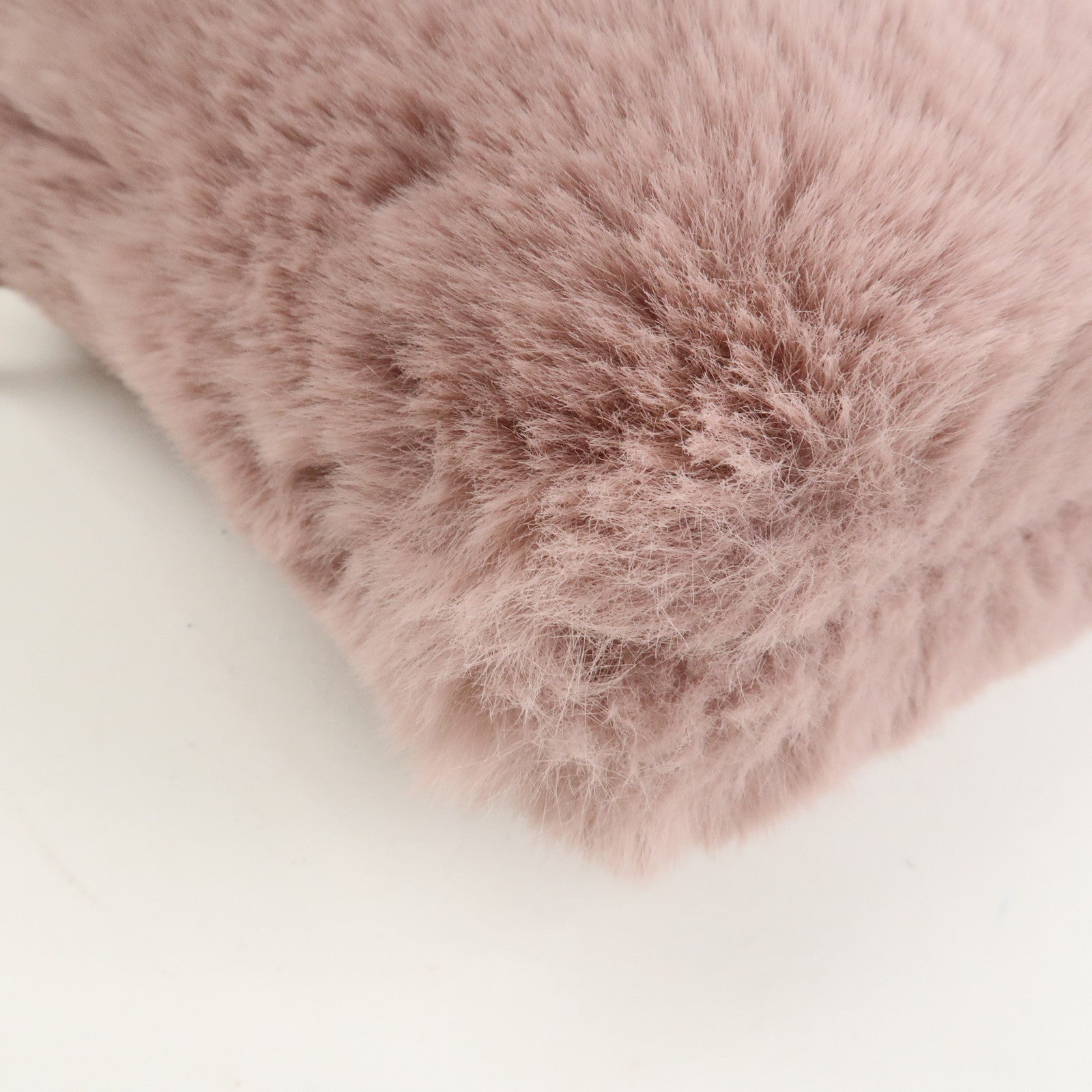 JIMMY CHOO Fur Leather Hand Bag Clutch Bag Pouch Pink