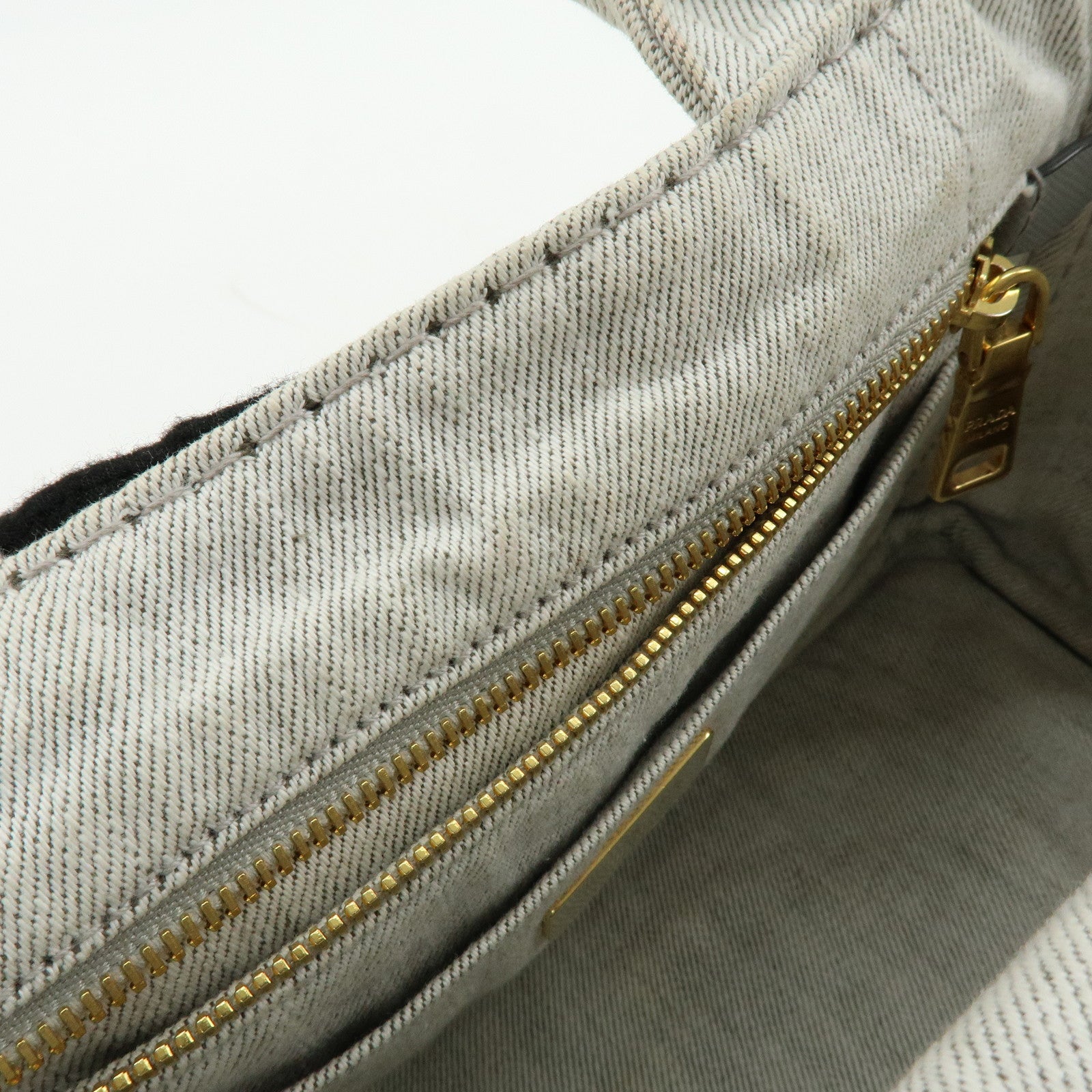 PRADA Canapa Mini Denim 2Way Bag Hand Shoulder Bag Gray 1BG439