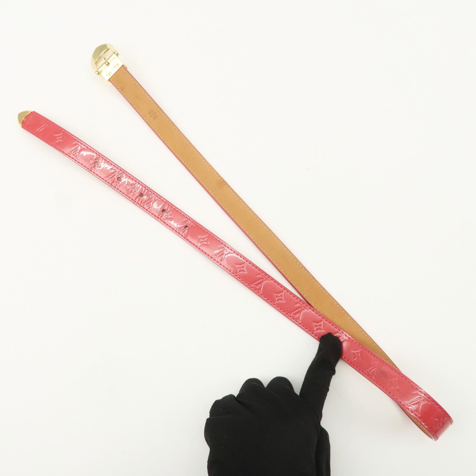 Louis Vuitton Monogram Vernis Leather Ceinture Belt 80/32 Framboise M9798