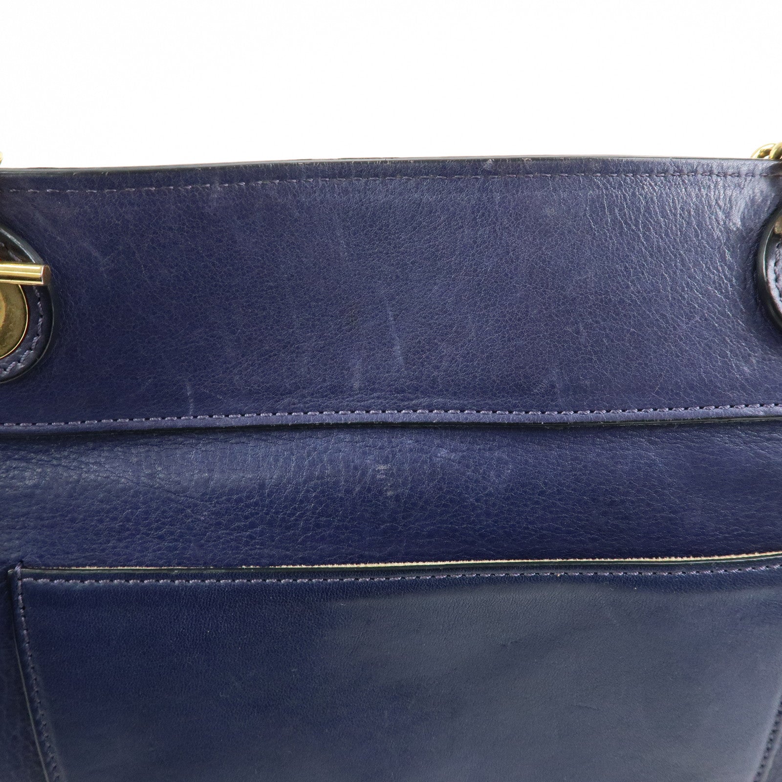 Chloe Goldie Leather Suede 2Way Hand Bag Shoulder Bag Navy