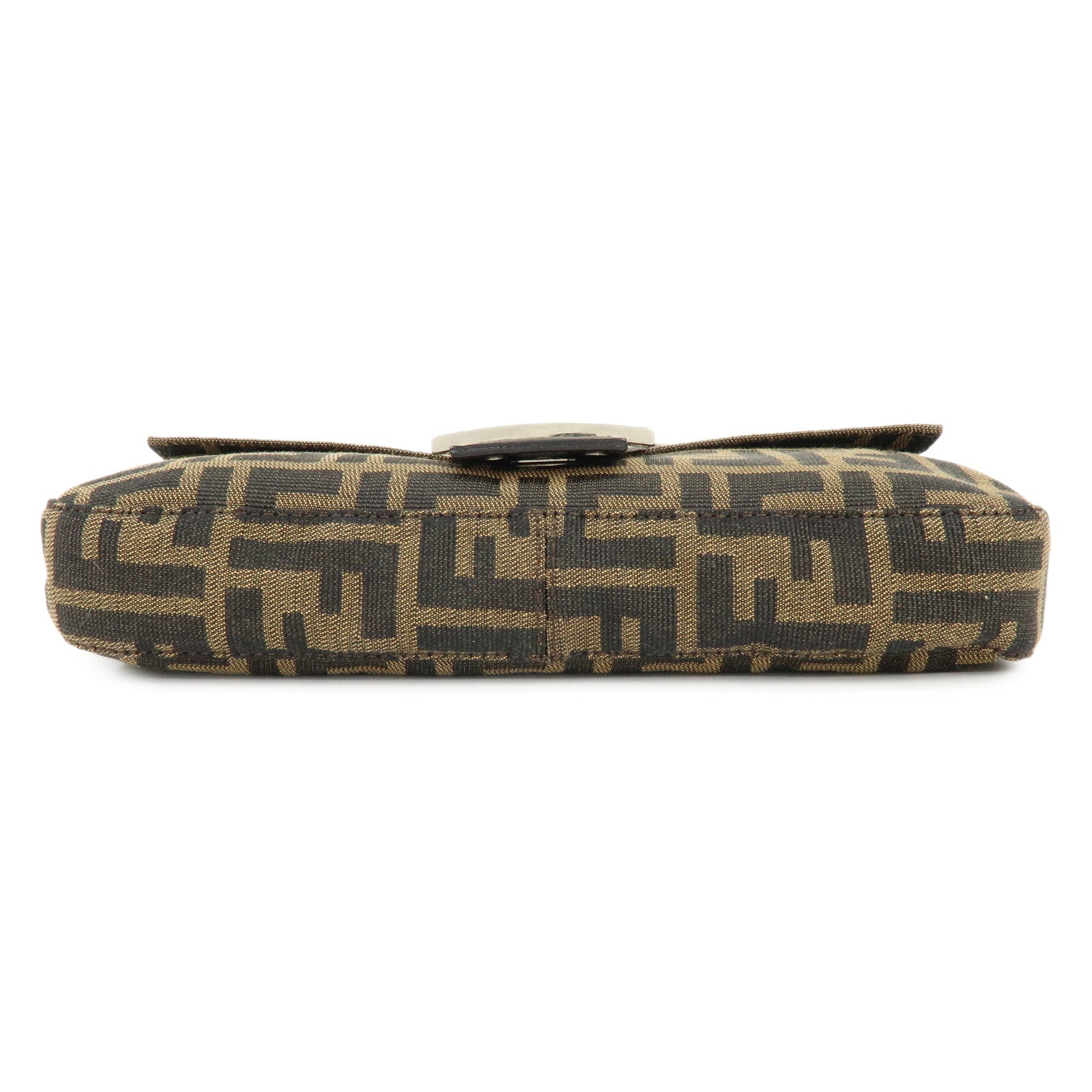 FENDI Mamma Baguette Zucca Canvas Leather Hand Bag Shoulder Bag