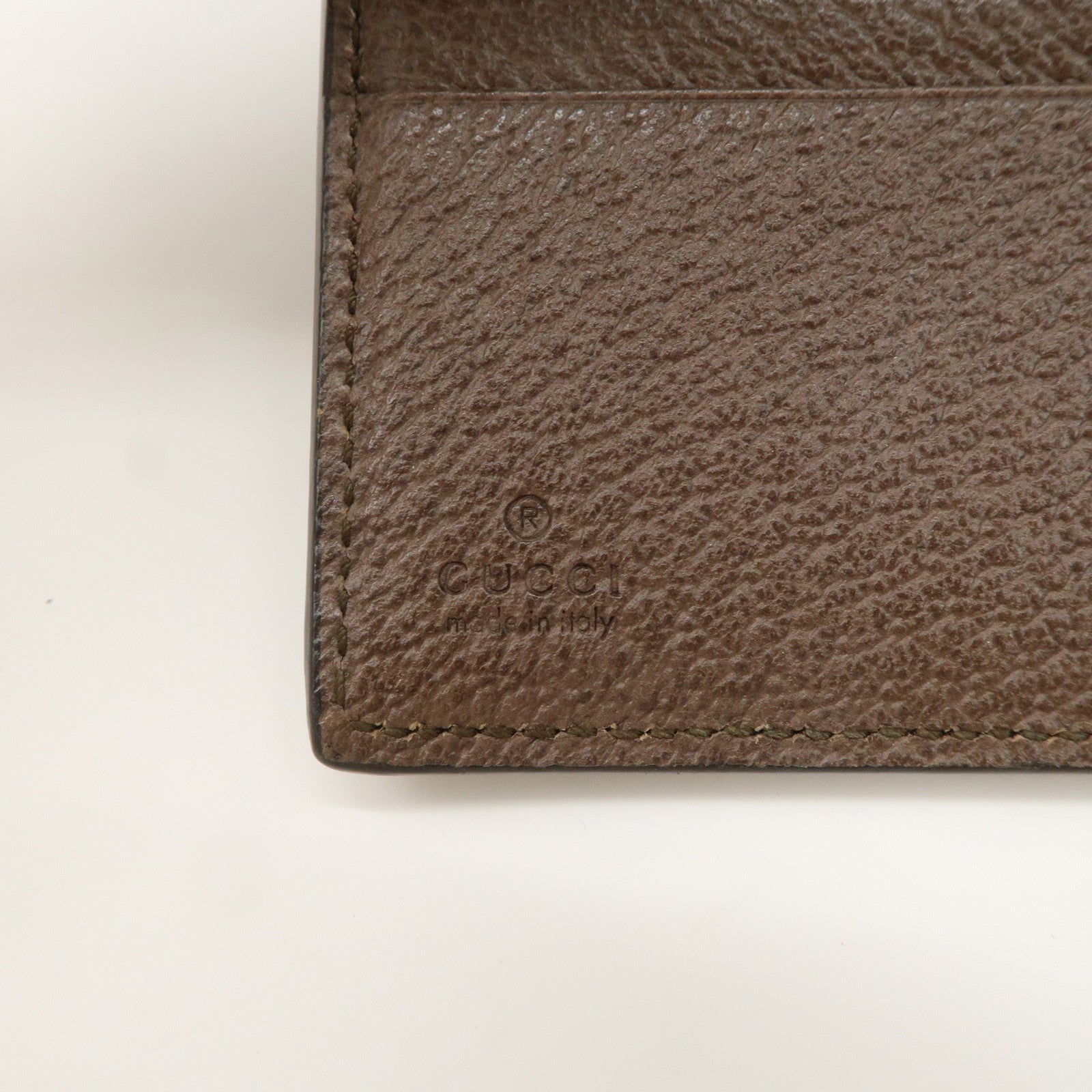 GUCCI Ophidia Sherry GG Supreme Wallet Beige Brown 523173 Used