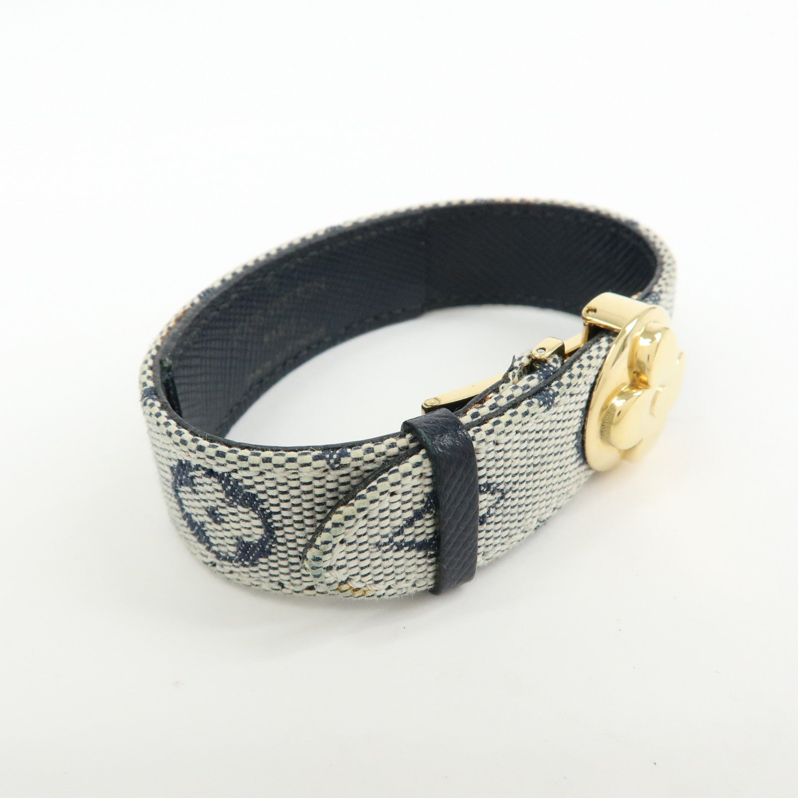 Louis Vuitton Monogram Mini Good Luck Canvas Bracelet Navy M64458