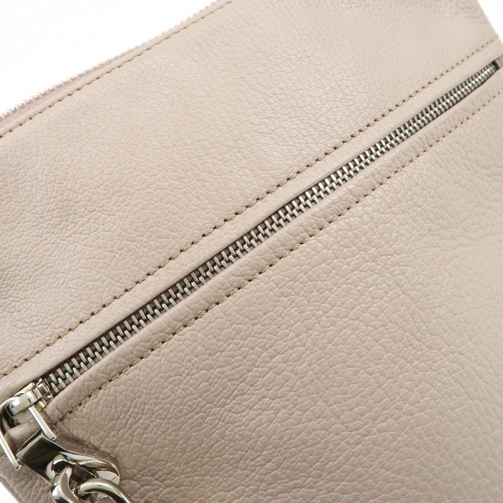 LOEWE Anagram Logo Leather Shoulder Bag Crossbody Bag Beige