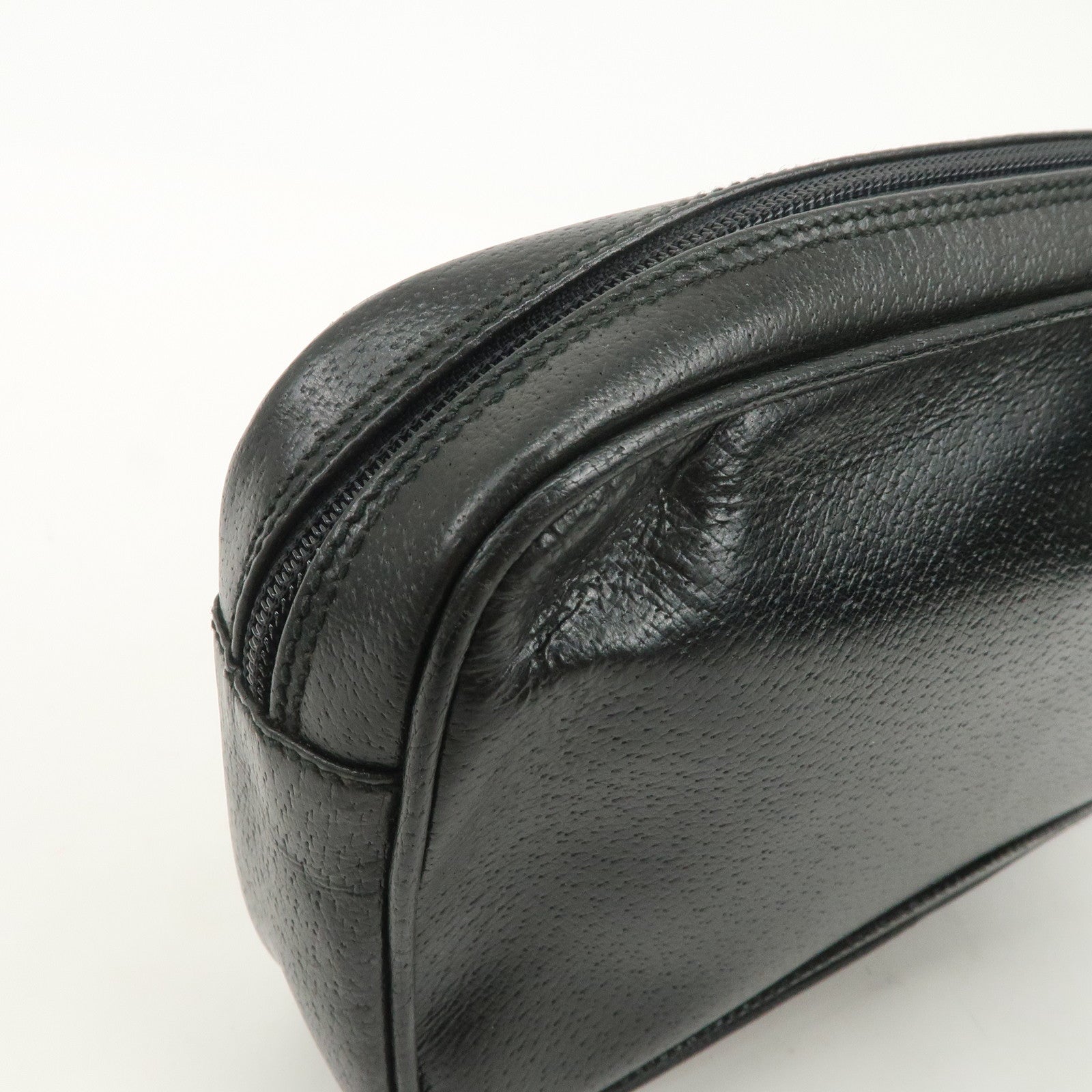 GUCCI Diamante Leather Clutch Bag Wristlet Bag Black 018・1095・3701