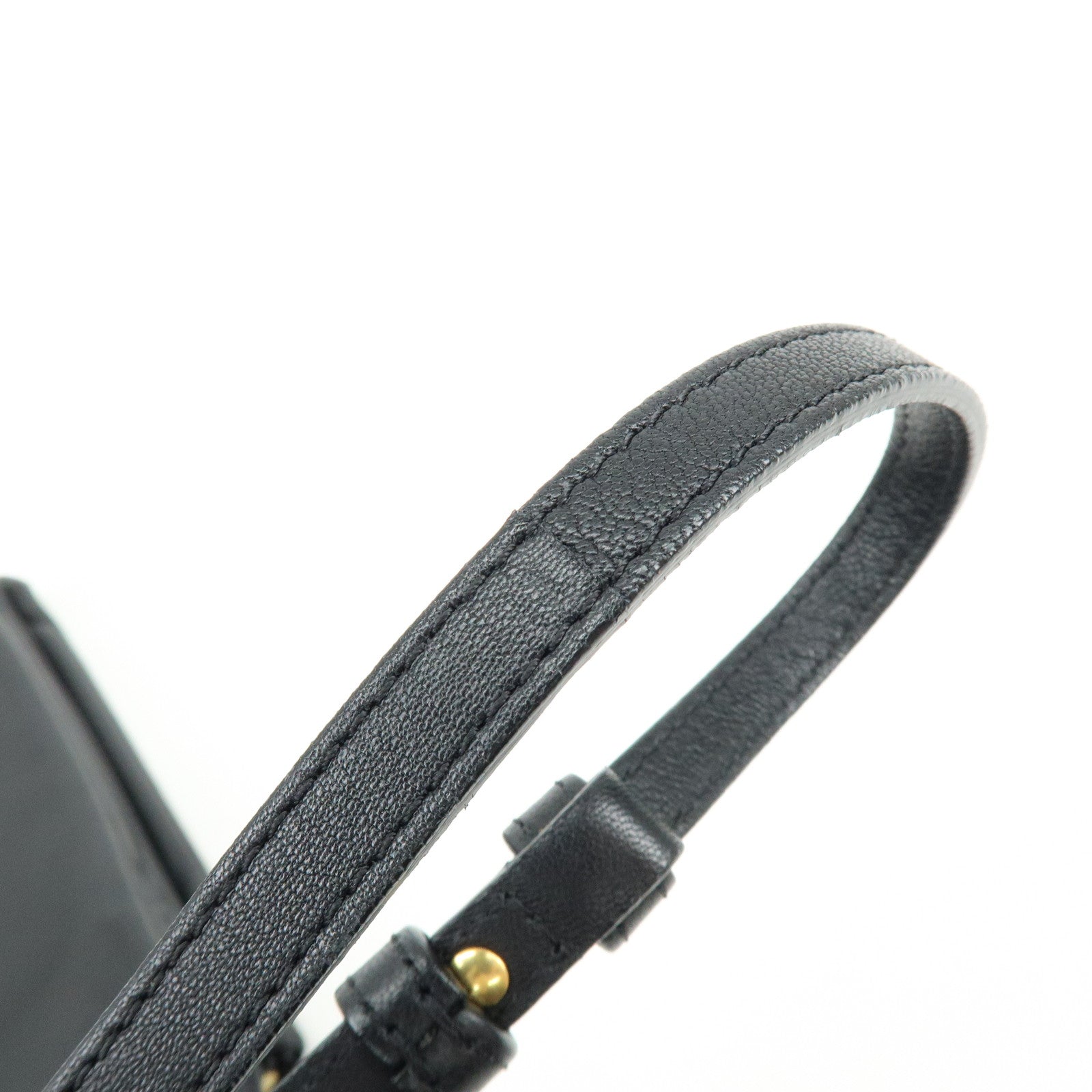 CELINE Trio Leather Shoulder Bag Crossbody Bag Black